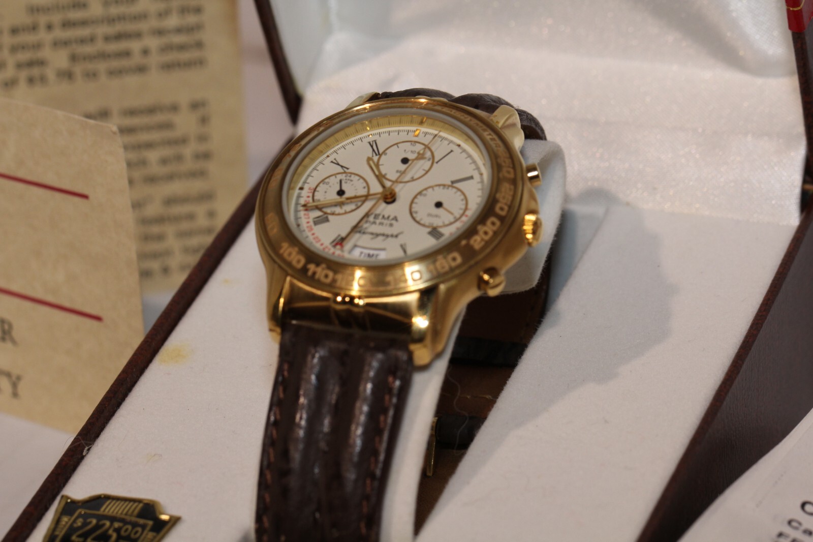 YEMA Paris Gold bezel white dial watch MODEL: Y211fe028