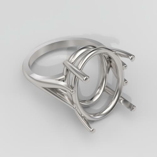 (14x10mm – 20x15mm) Oval Sterling .925 Ring Setting (Ring Sizes 6,7,8, 9 )