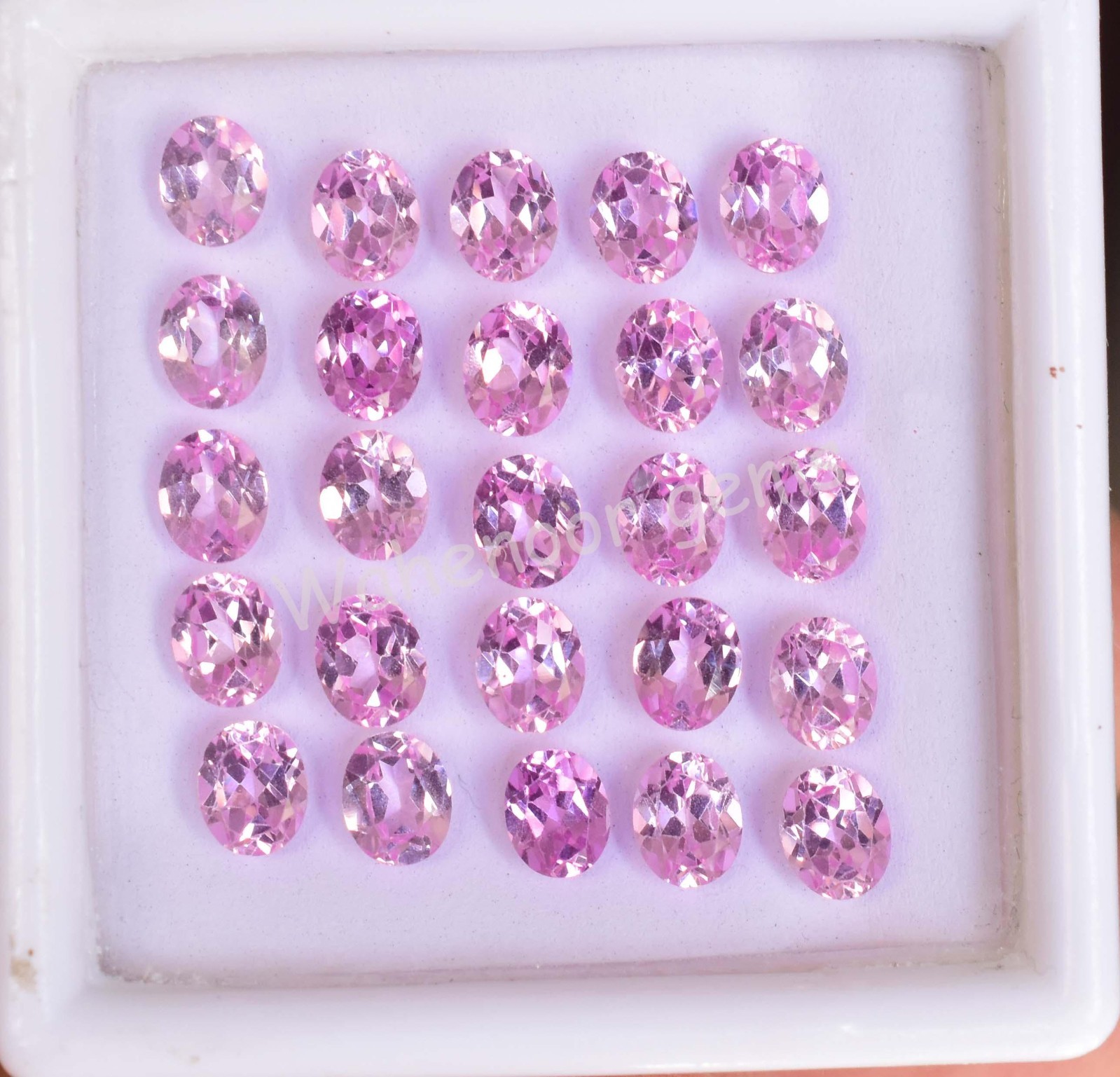 25 Pcs Natural Pink Mogok Ruby 5.00 MM Oval Certified Treated Loose Gemstone