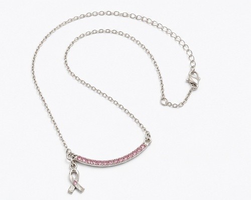 Avon Pink Hope Ribbon Necklace New In Original Box Fast Shipping