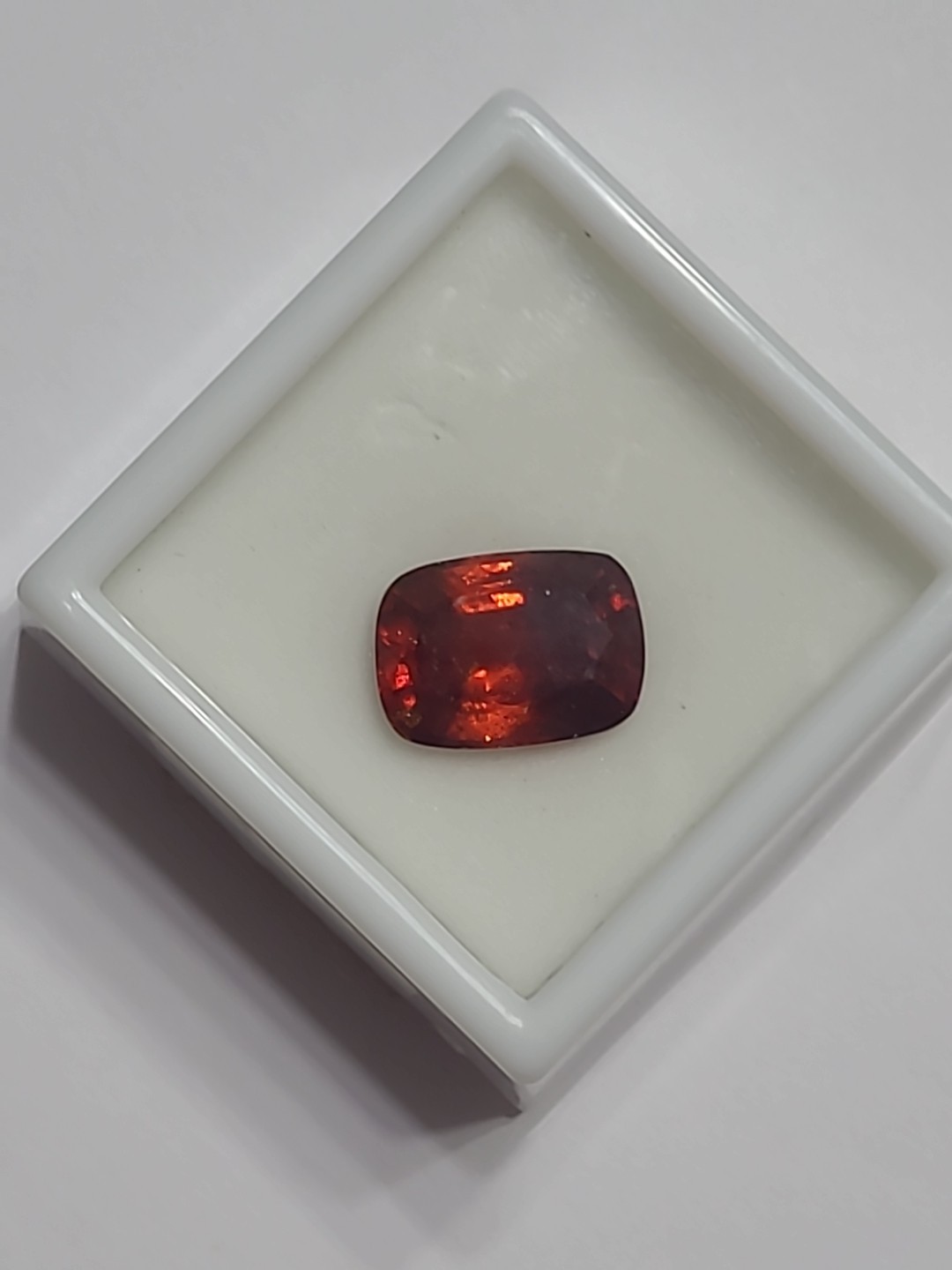 JTV Vtg NWT 8.00ct Hessonite Garnet Red Orange 14x10mm Cushion Cut Orig $320.00