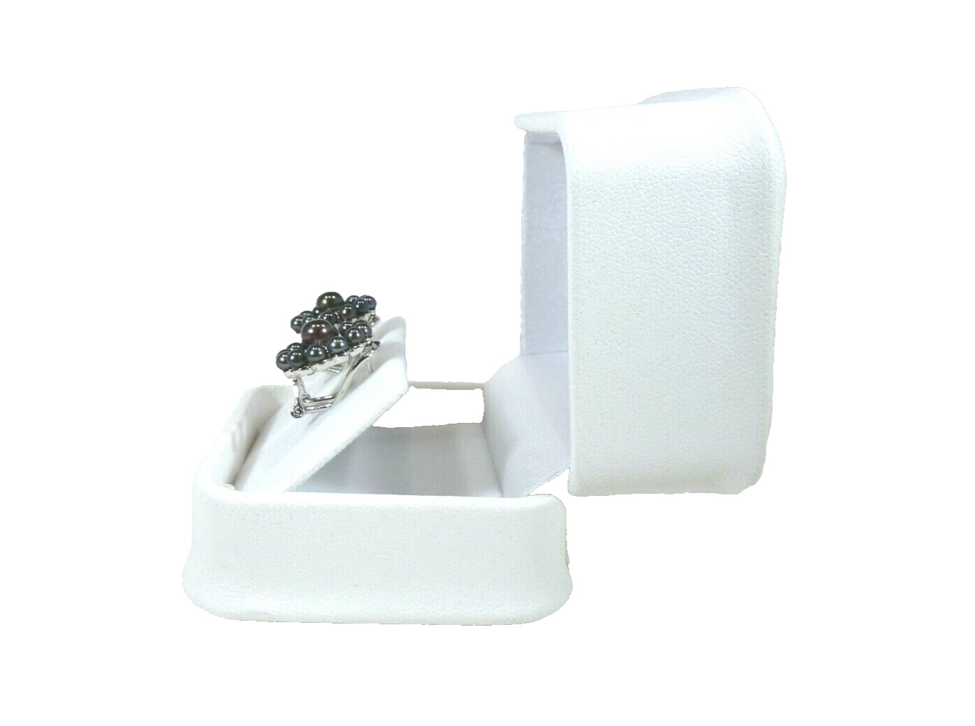 Cultured Freshwater Black Pearl Solid Sterling Silver Omega Back Earrings