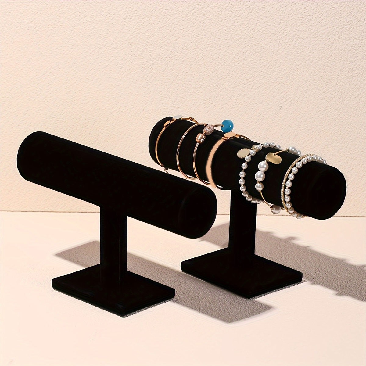 T Bar Jewelry Display Stand Bracelet Watch Necklace Holder Organizer Velvet Rack