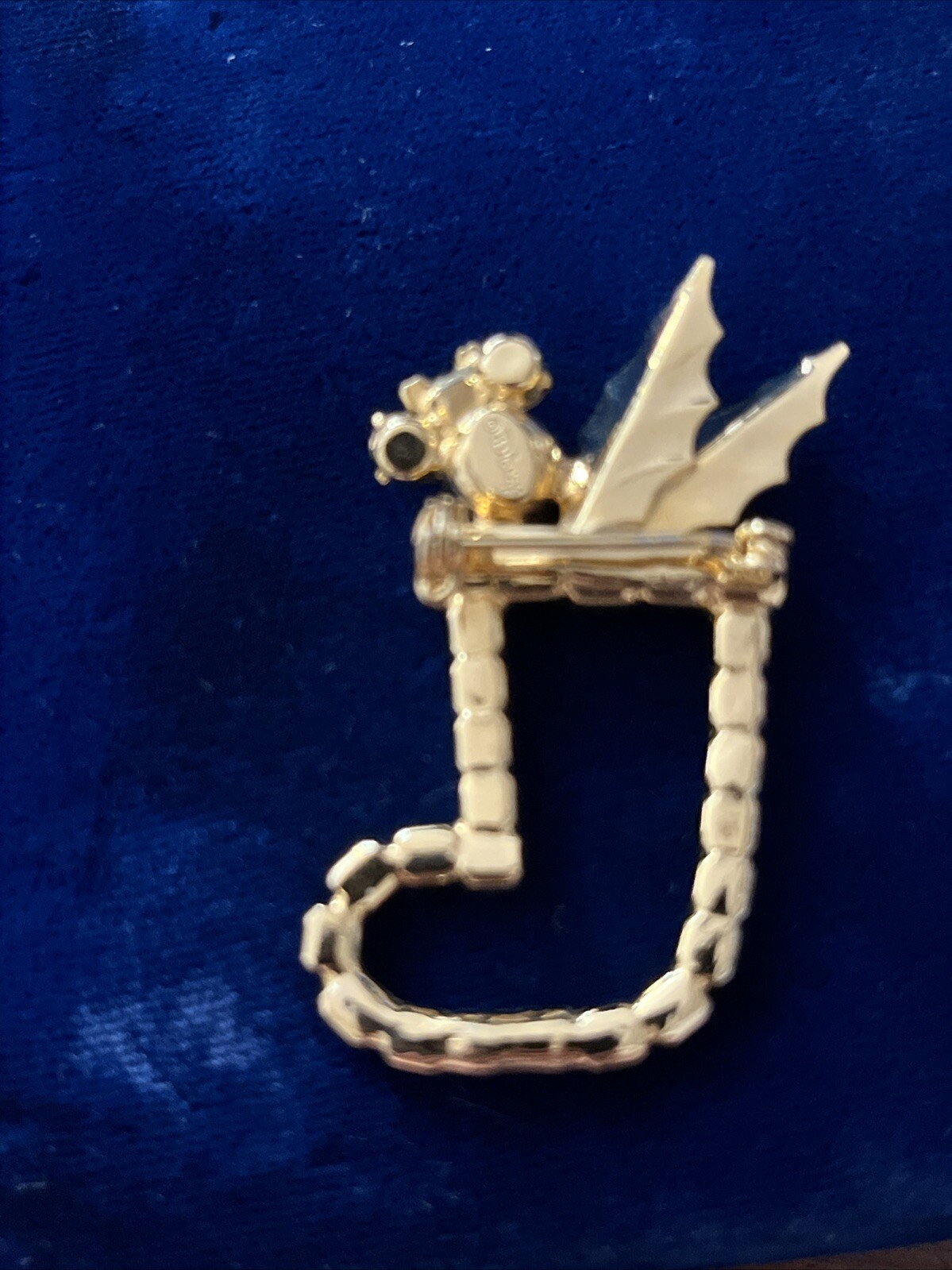 Vtg Brooches Rhinestone Stocking W/ And Mouse In Thimble Brooches