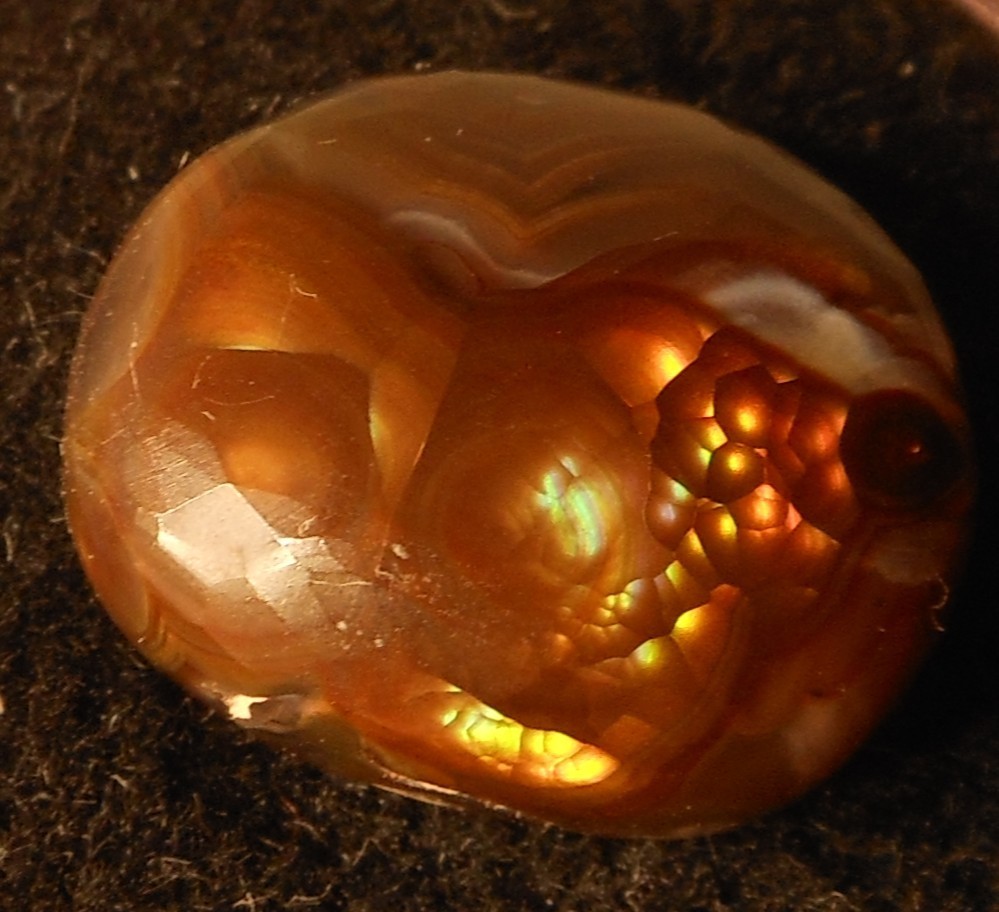 11.50ct Mexican Fire Agate 16mm x 13.5mm x 6.6mm (very bright)