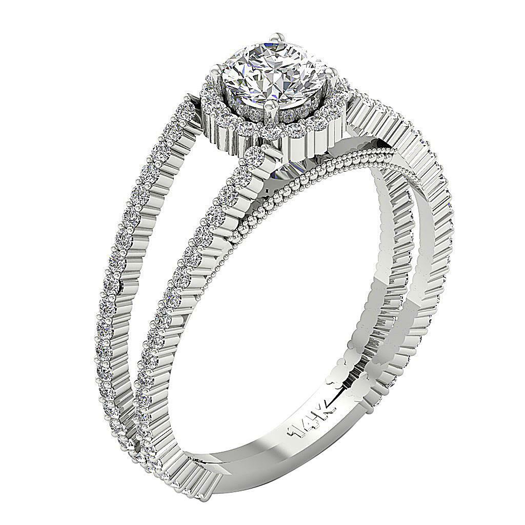 Solitaire Wedding Ring SI1-2 G 1.40 Ct Natural Diamond 14K Solid Gold 8.80 mm