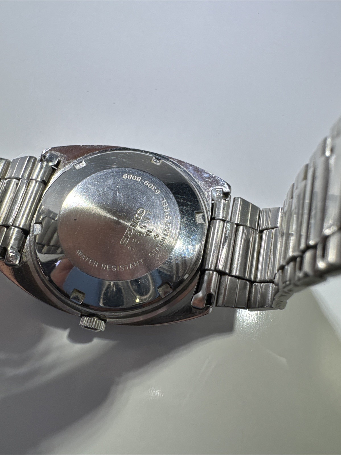 Vintage Seiko 5 Automatic Men’s Watch Day/Date Japan 6309-8089 Glass Scratch