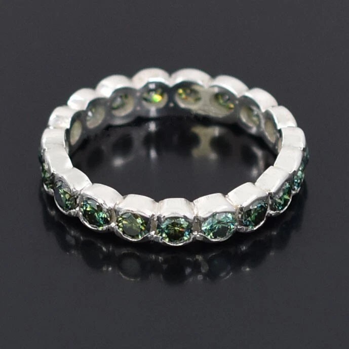 Beautiful 2.00 Ct Round Cut Blue Diamond Band Ring,Tarrif free