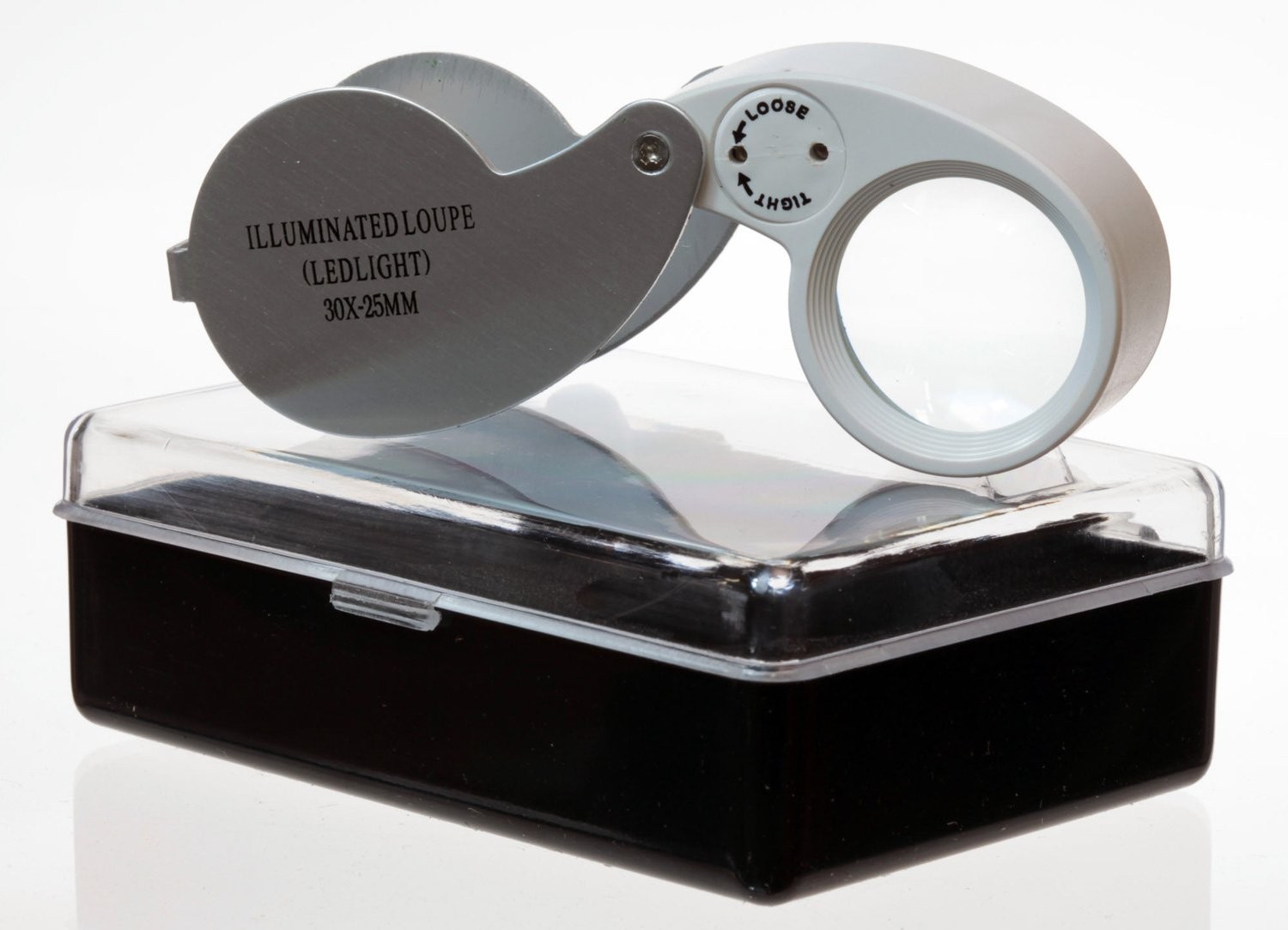 30X 25mm LED Illuminated Jewelers Loupe Magnifying Glass Magnifier