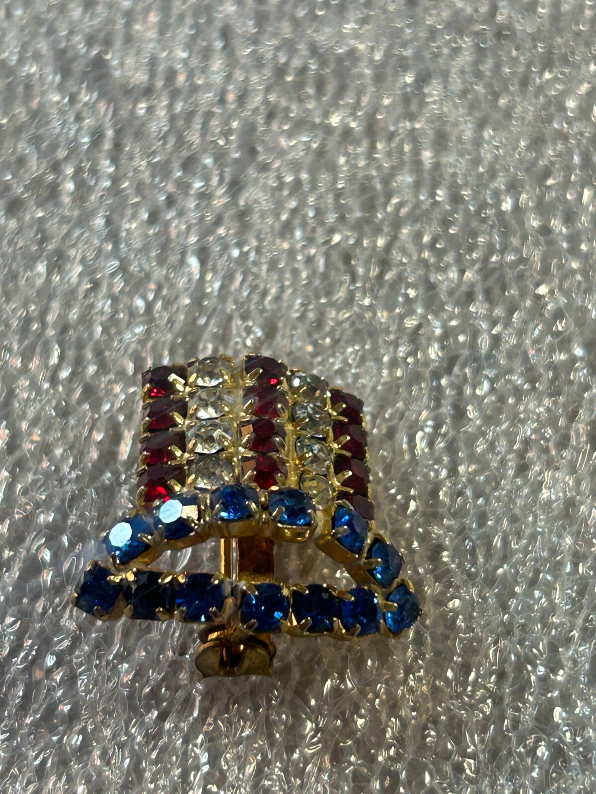 ncle Sam Top Hat Pin Brooch Red White Blue Rhinestones Vintage Pin Brooch P-218