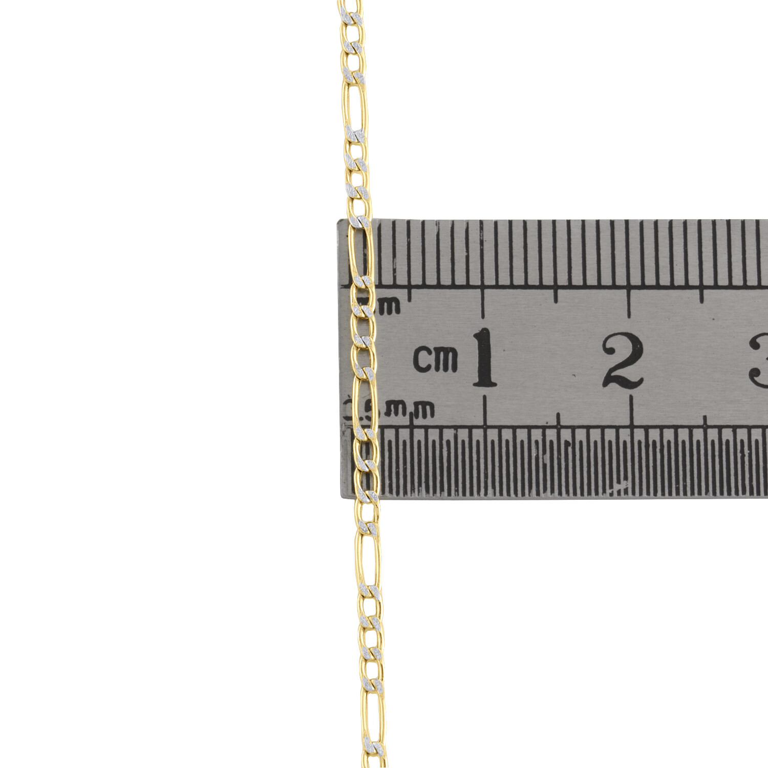 10K Yellow Gold 2mm Diamond Cut Hollow Fiagro Link Bracelet / Anklet 7-10 Inches
