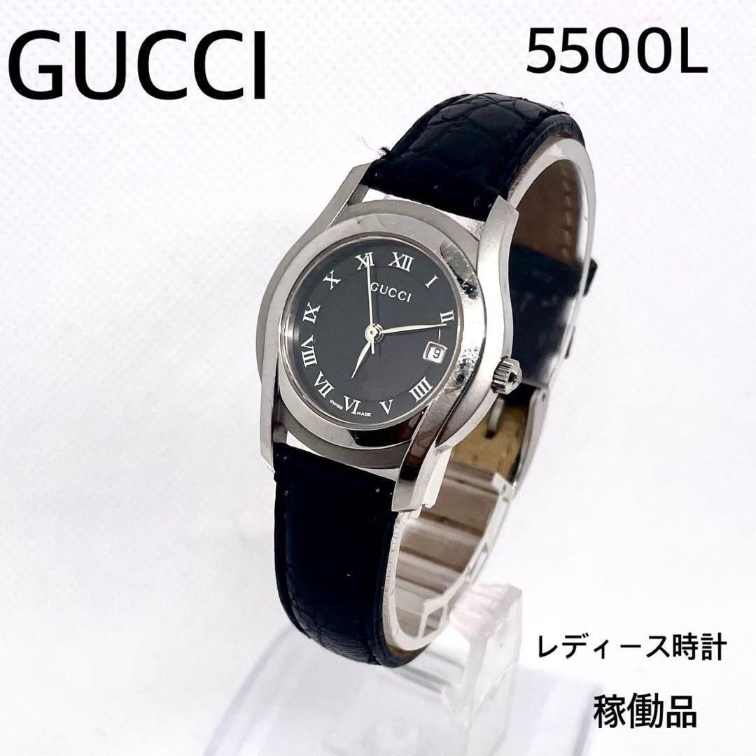GUCCI 5500L New Battery Installed Leather Strap Working Item
