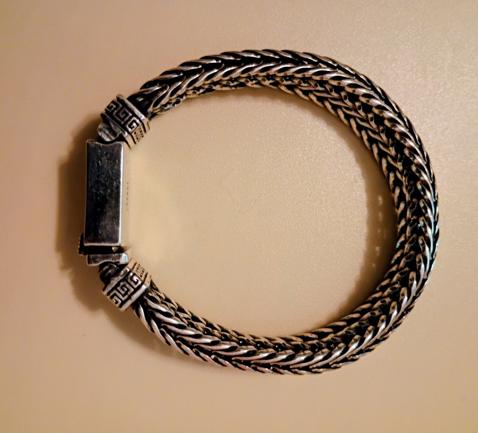 Woman’s 925 Sterling Foxtail Double Chain Bracelet 7″ New Safety Lock Exc Cond!