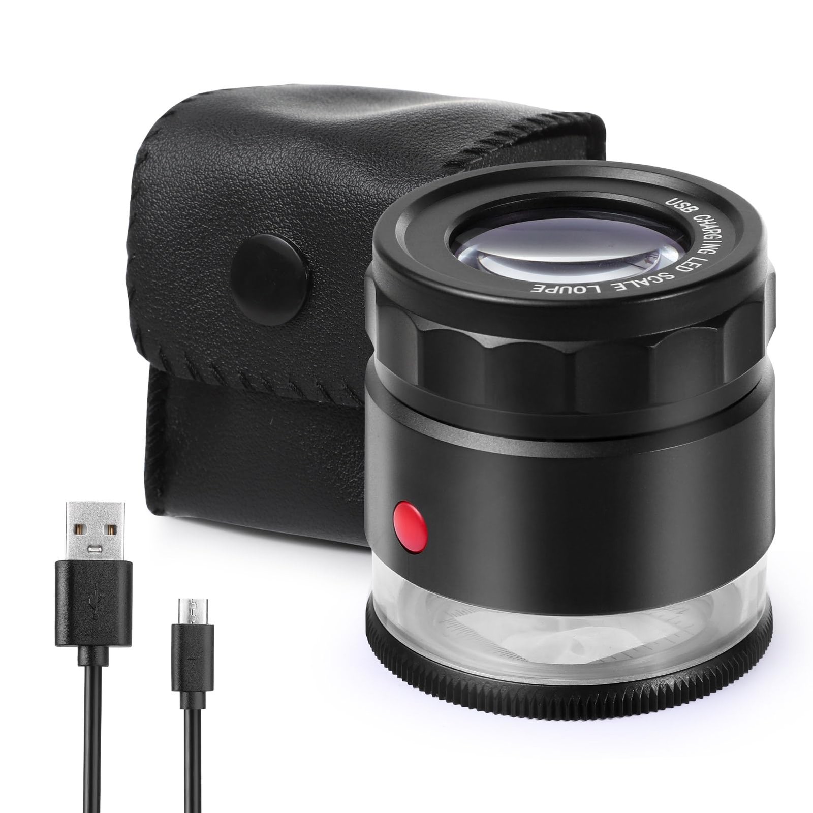 30X Loupe Magnifier with 8 LED Lights – USB Rechargeable Portable Eye Tool