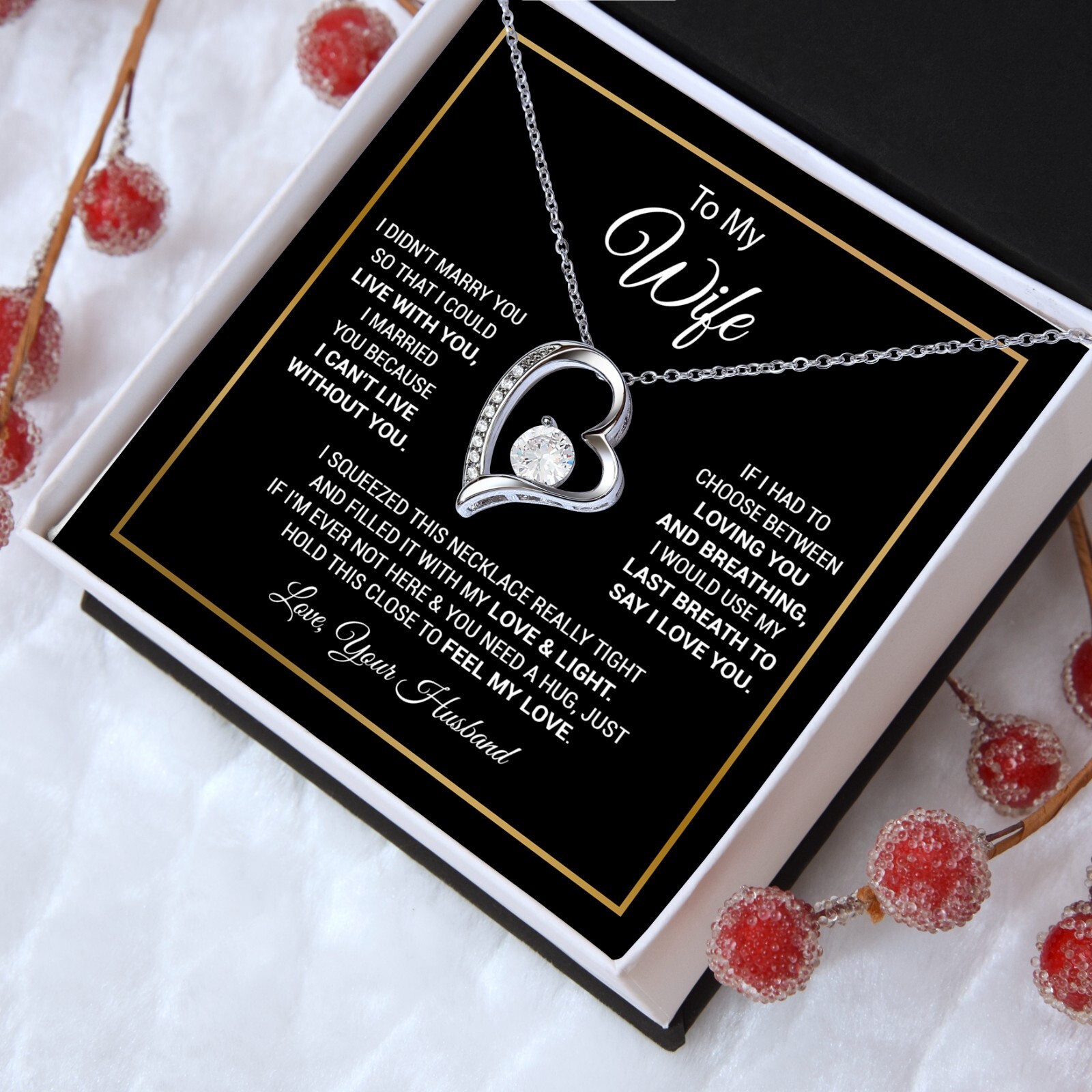 To My Wife Necklace, Anniversary Gift, Wife Birthday Gift, Gift For Wife
