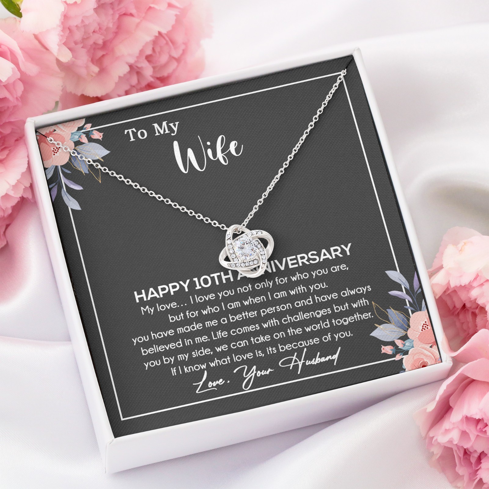 10th Anniversary Gift For Wife Necklace, 10 Year Anniversary, 10th Wedding Gift