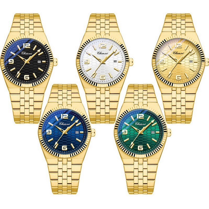 CHENXI Men’s Gold Luminous Calendar Casual Business Automatic Mechanical Watch