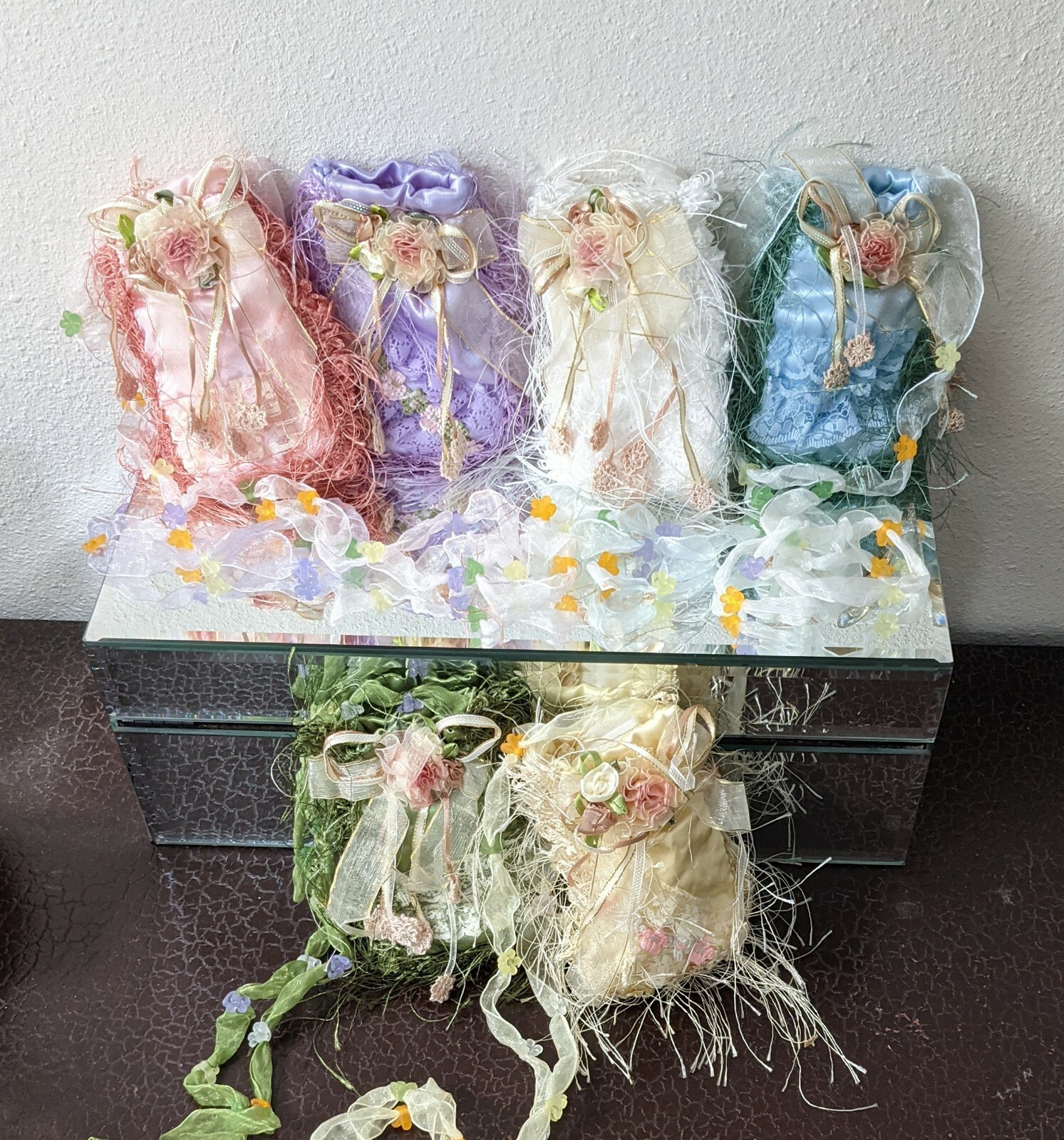 24 pcs Lolita Lacy Bag Small Bags for Girl Mix Pink White Purple Blue 6 colors