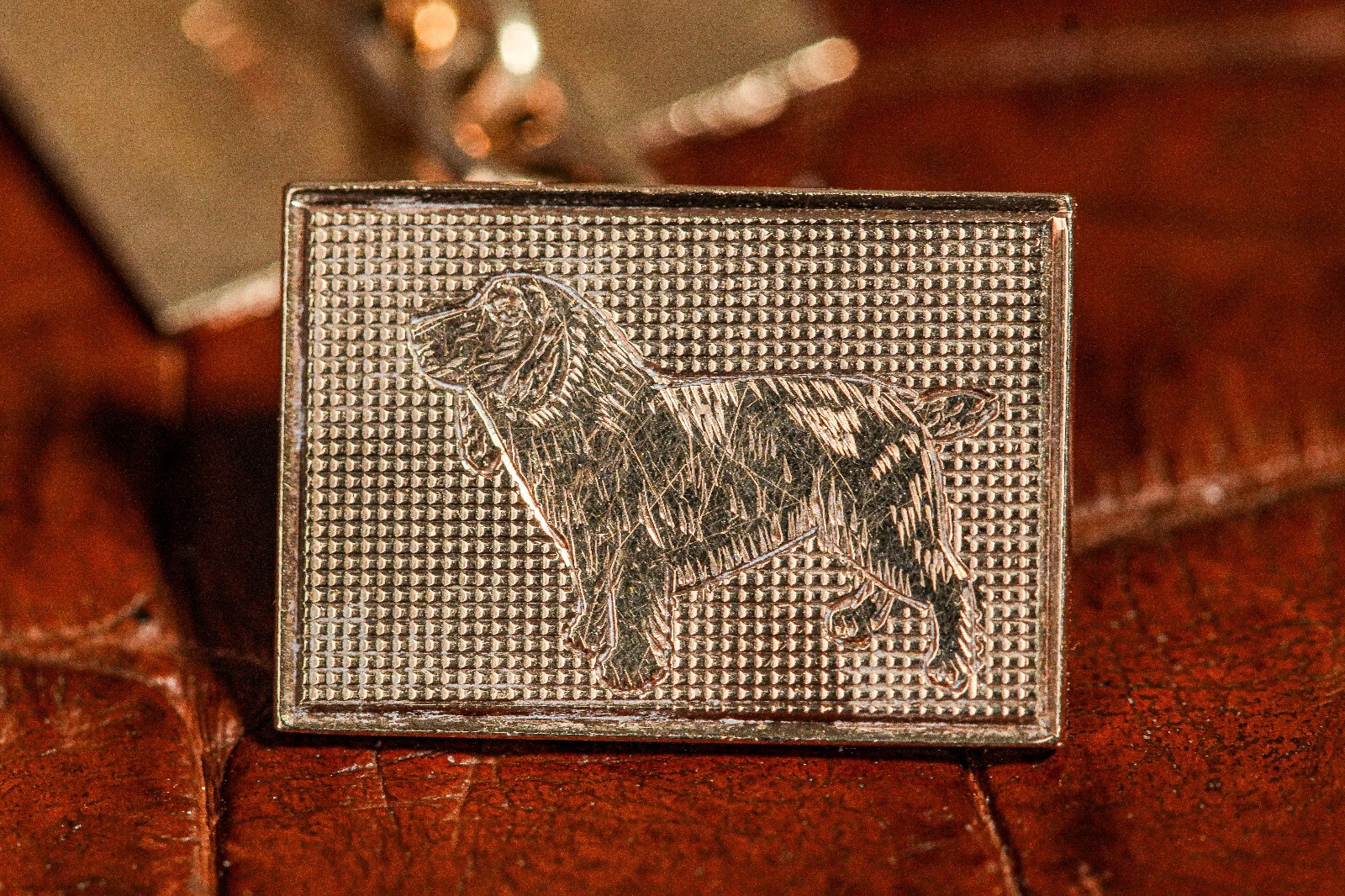 Stunning High Quality 9k Solid Gold Engine Turned Antique English Cufflinks