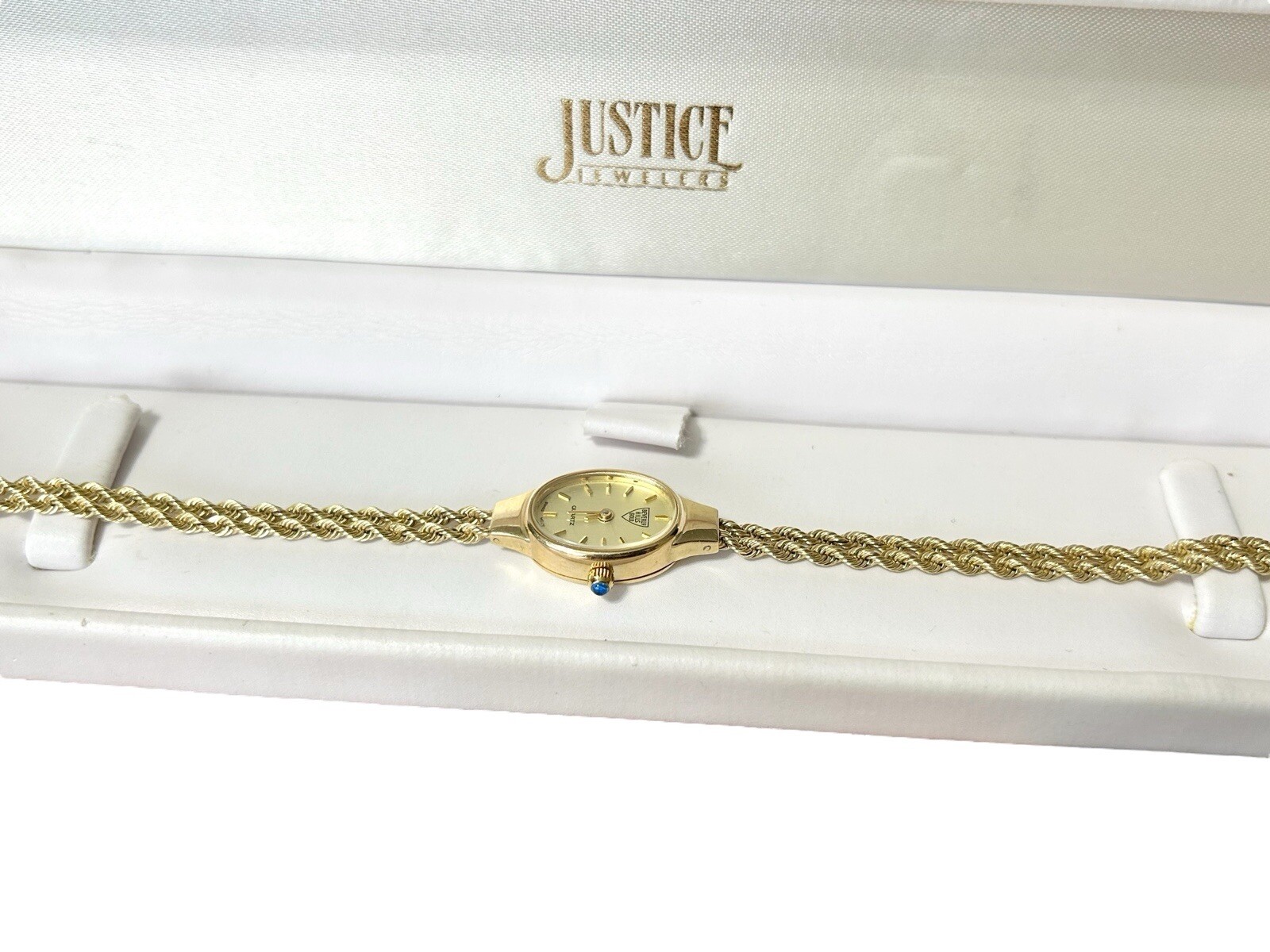 14K Gold Yellow Gold BEVERLY HILLS Women’s Rope Bracelet Watch 12.45g 6.5”