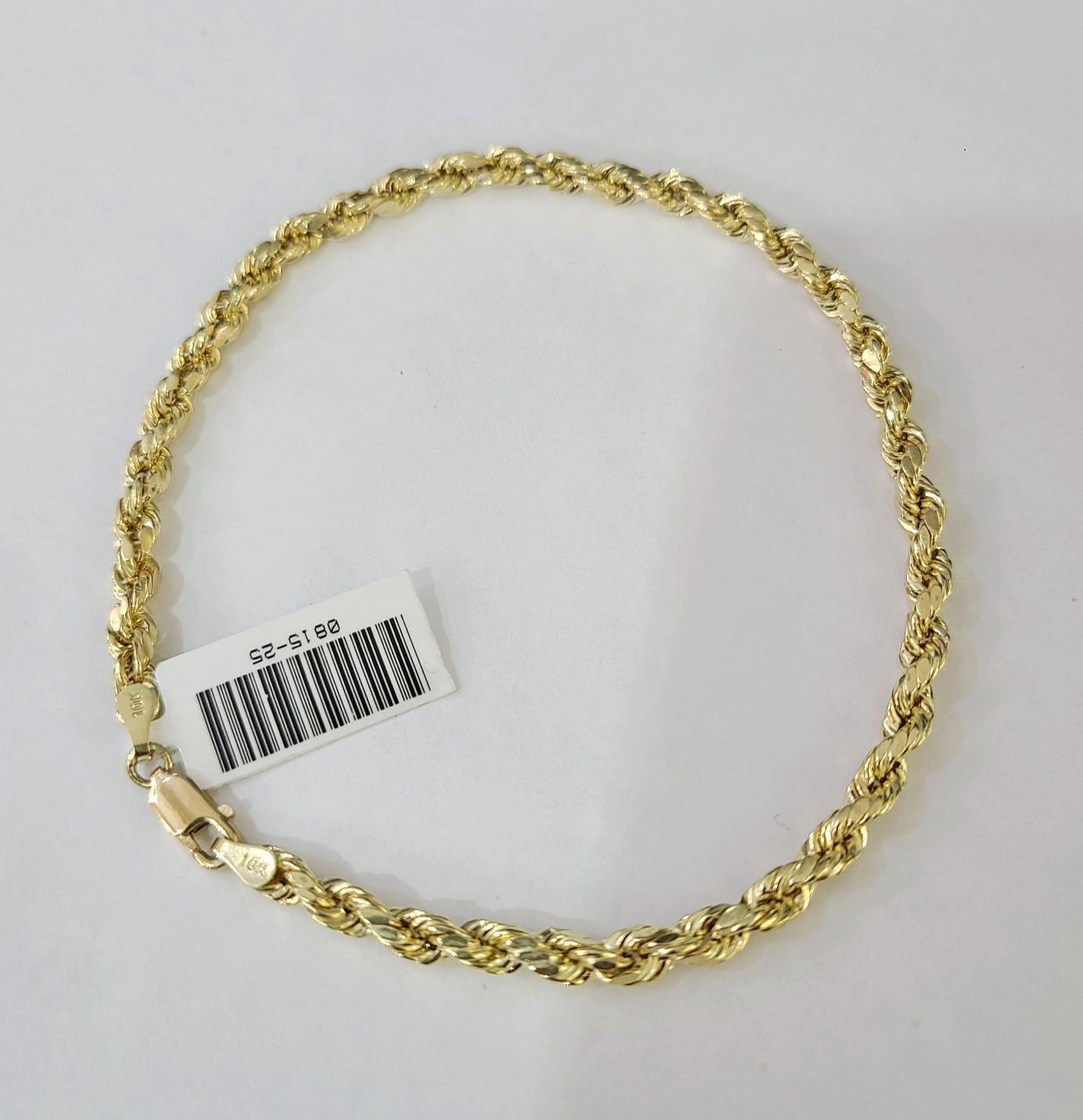 10k Yellow Gold Rope Chain 5mm Necklace Bracelet Set Real Men Women