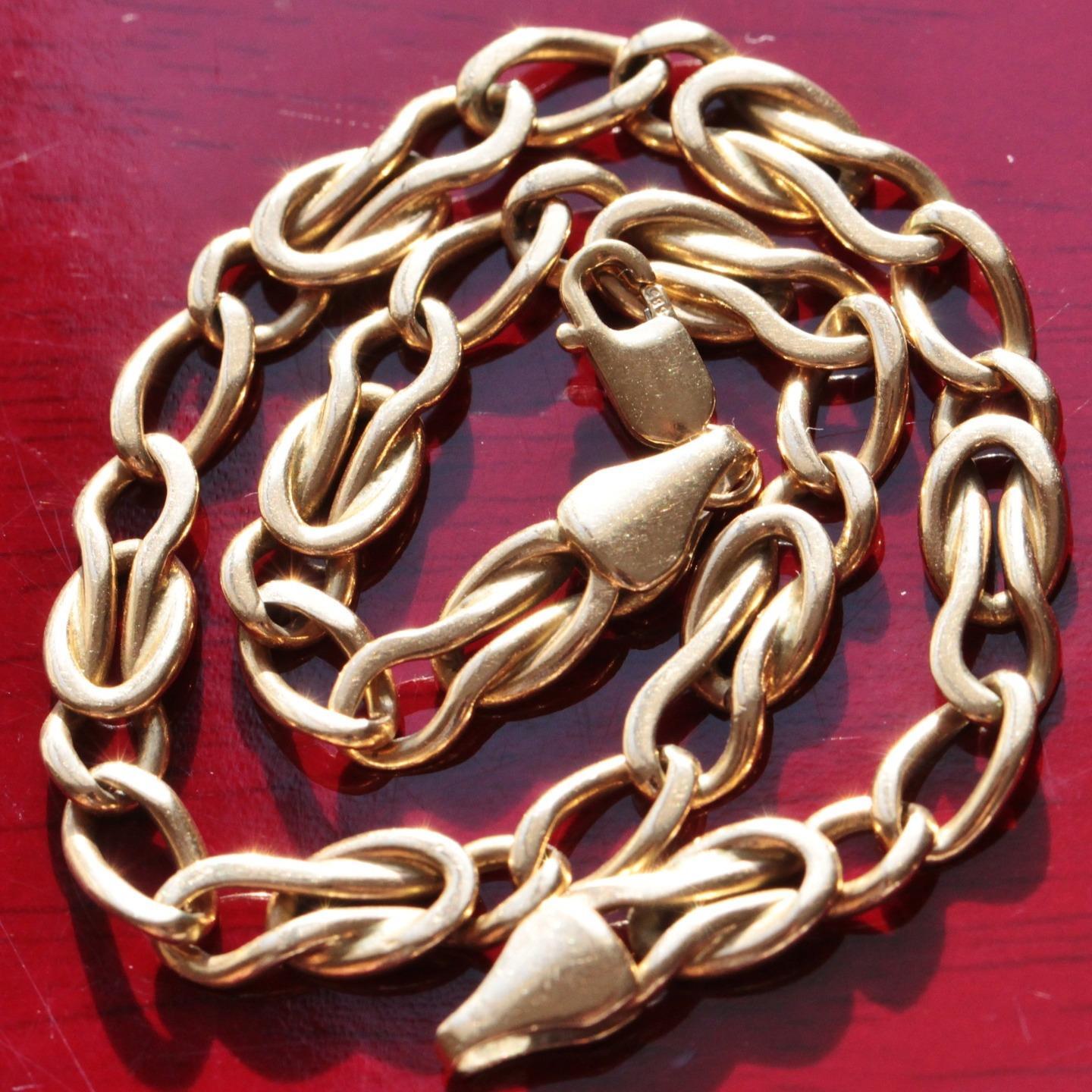 14k yellow gold bracelet Italian 7.62″ diamond cut fancy link chain vintage 7.9g