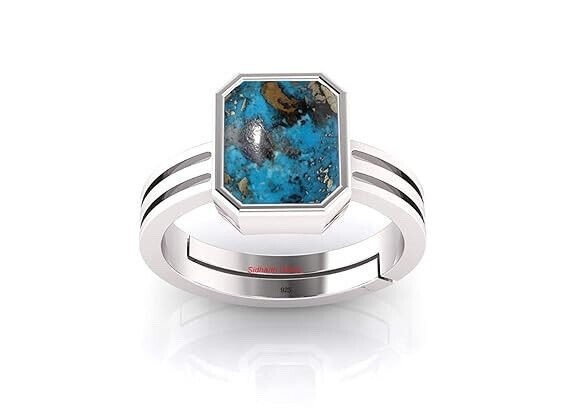 8.00 CARAT irani Turquoise firoza RING Stone Original LAB -Certified I Natural