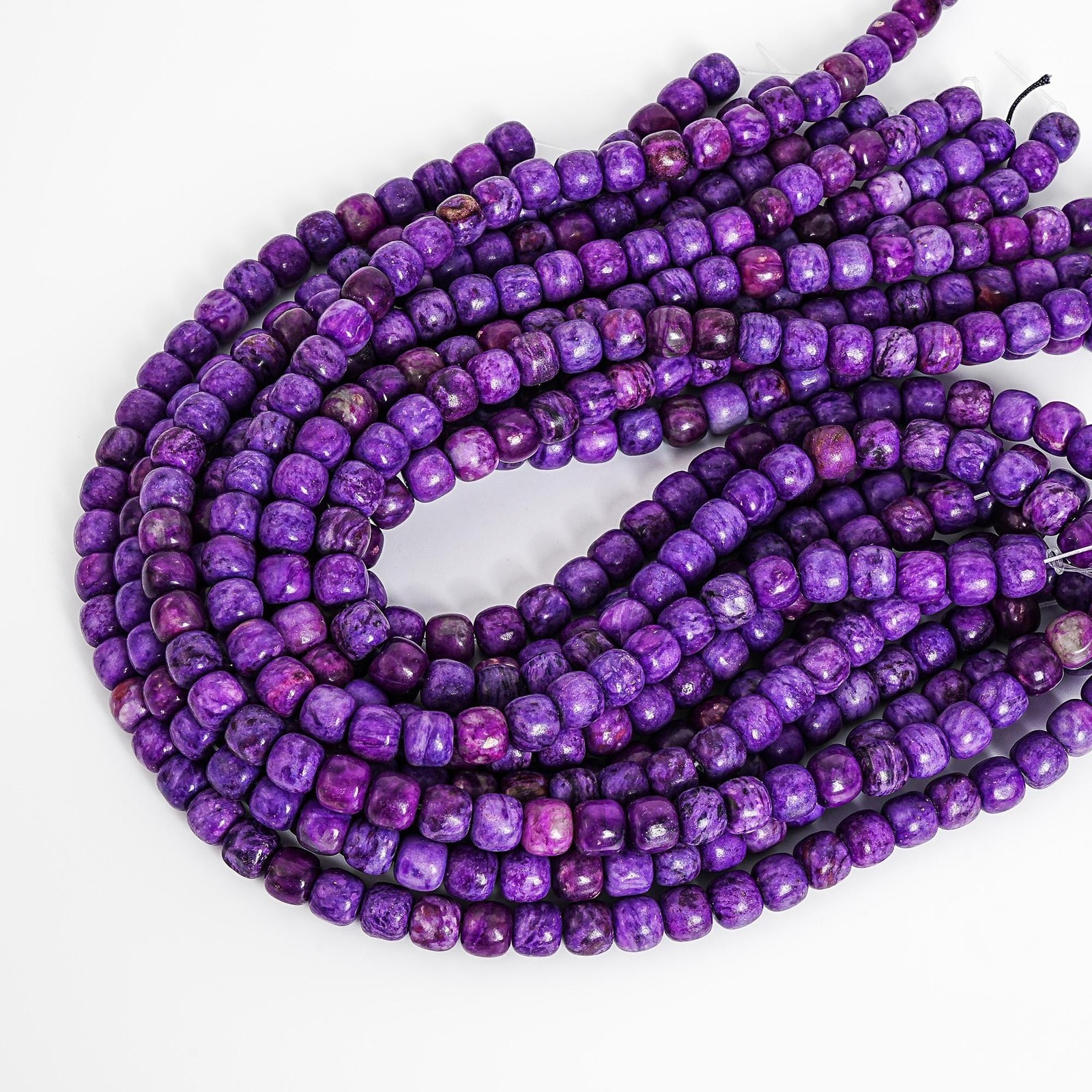 Purple Sugilite Drum Tube Beads Grade AAA Smooth Loose Beads 10X9MM