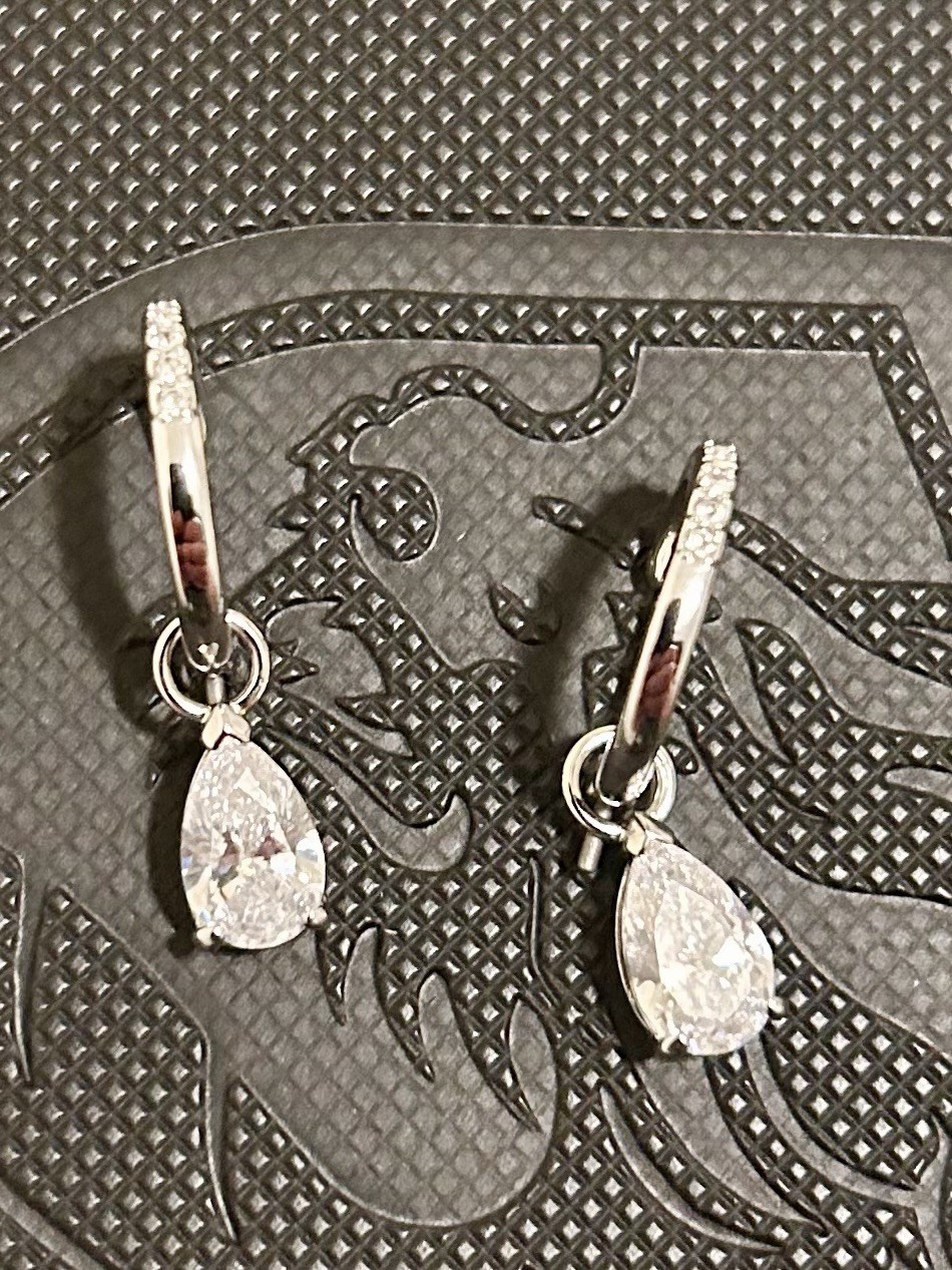 Swarovski Stilla Attract Trilogy Drop Earrings White Crystals