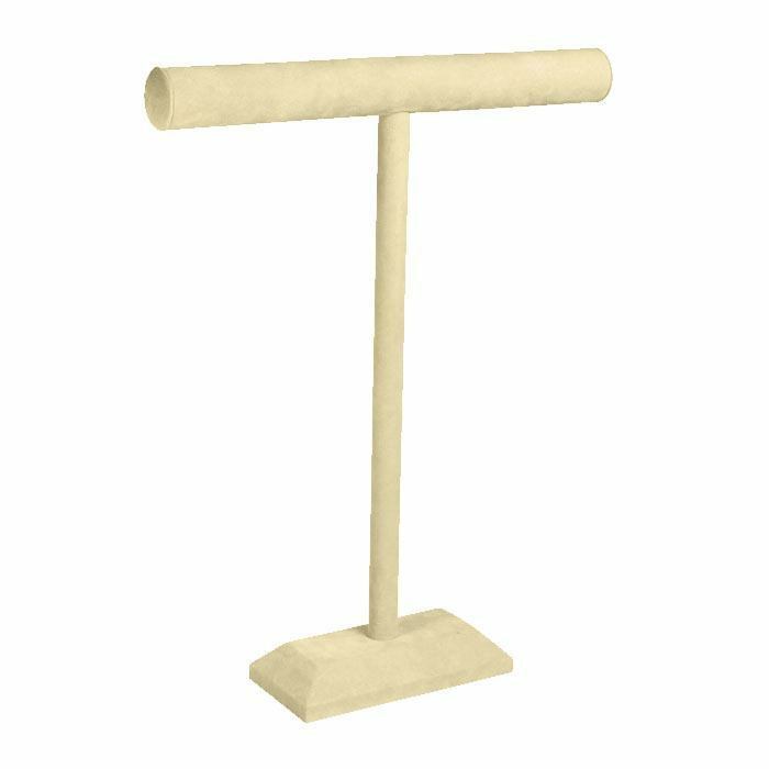Tall Beige Jewelry Necklace Chain Pendant Display Stand T Bar Holder ~ 18″ Tall