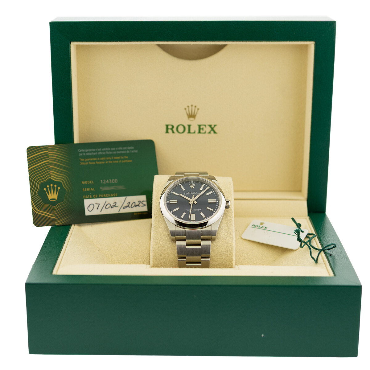 ROLEX Stainless Steel 41mm Oyster Perpetual Blue 124300 UNWORN 2025 Box Warranty