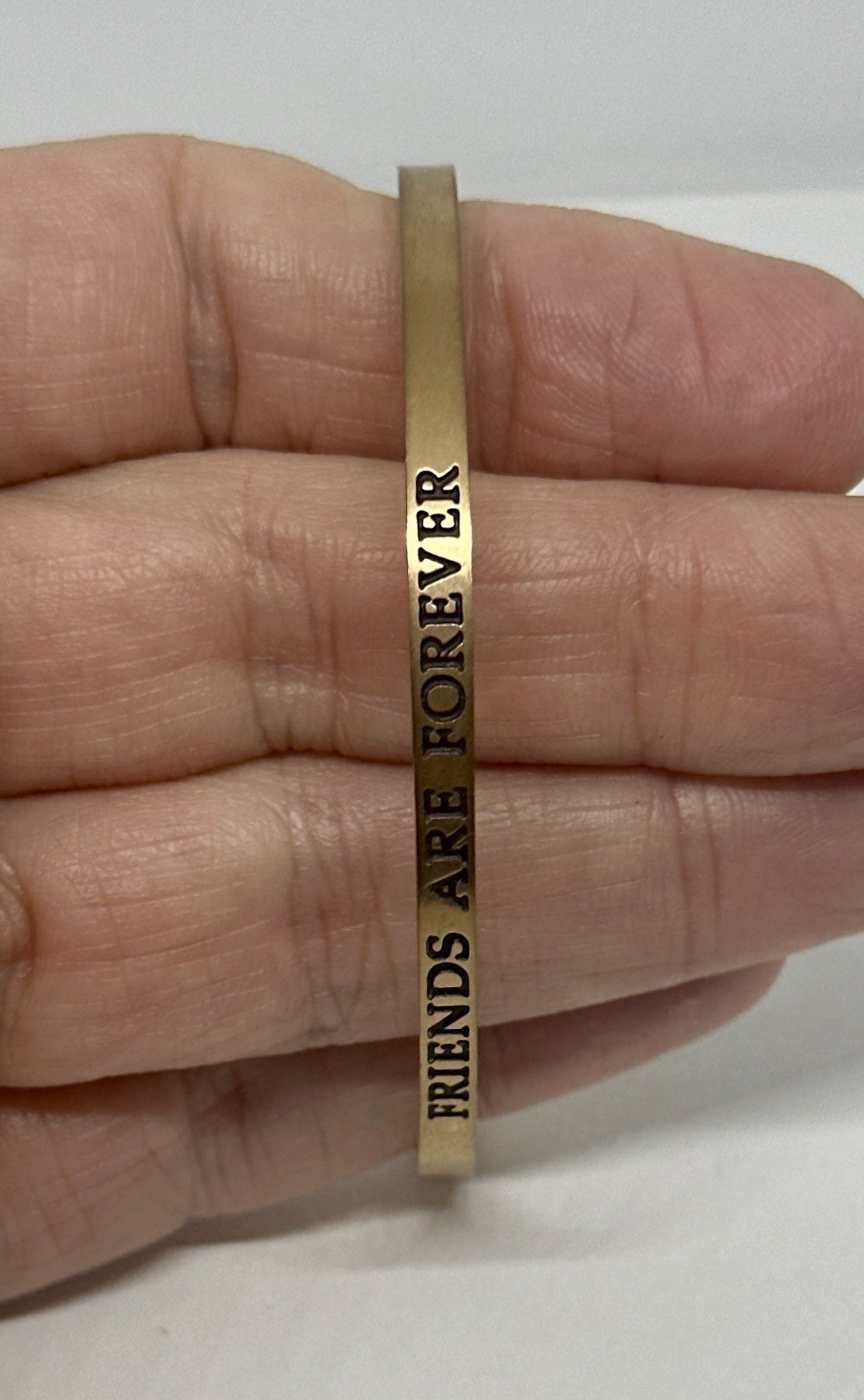 RCI CN Stainless Steel Adjustable Slide Gold Tone Bracelet FRIENDS ARE FOREVER