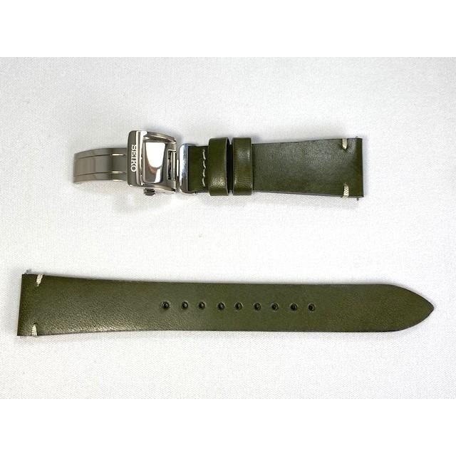 Seiko Presage L0LY011J0 Original Calfskin Leather Strap Buckle Green 20mm New
