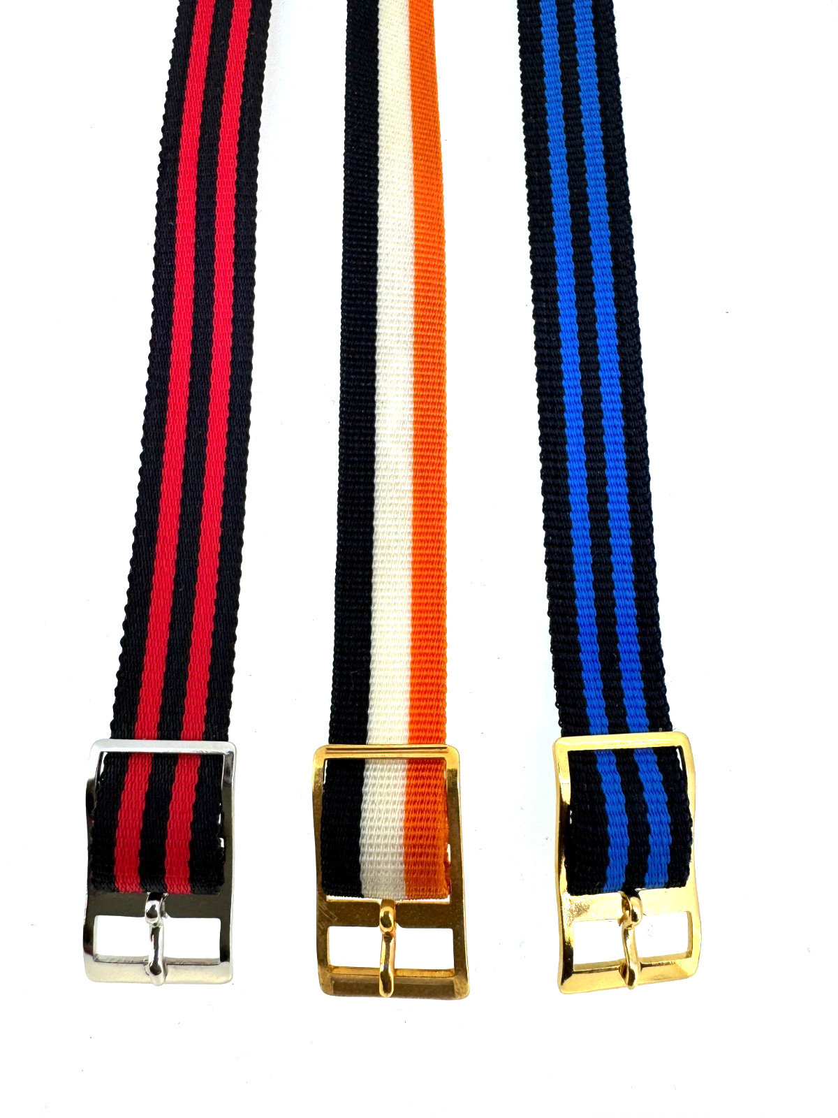 Watchband Nylon strap 12 mm various stripes colors one piece