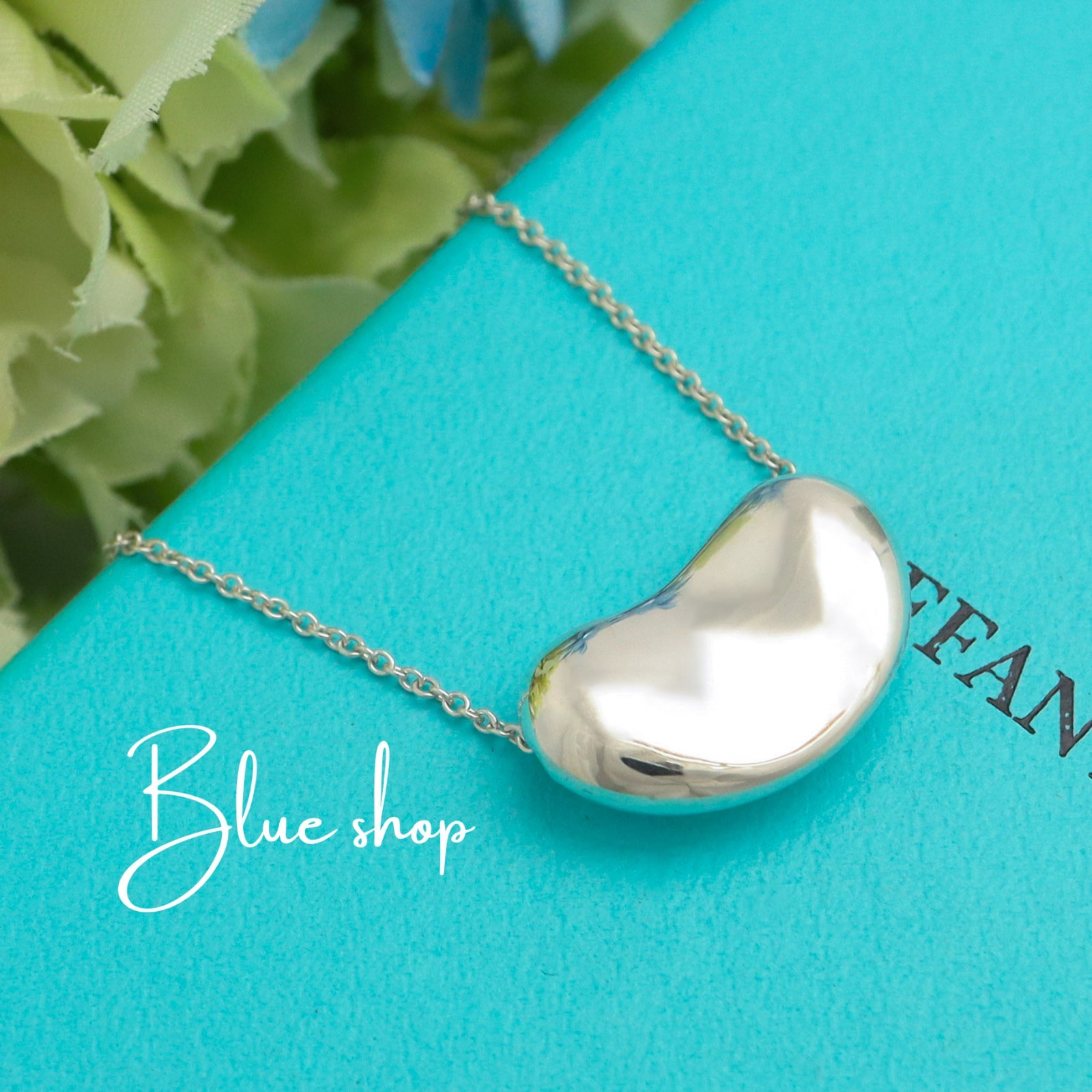 Tiffany & Co. Elsa Peretti Large 19mm Bean Pendant Necklace 17.7″ Silver 925