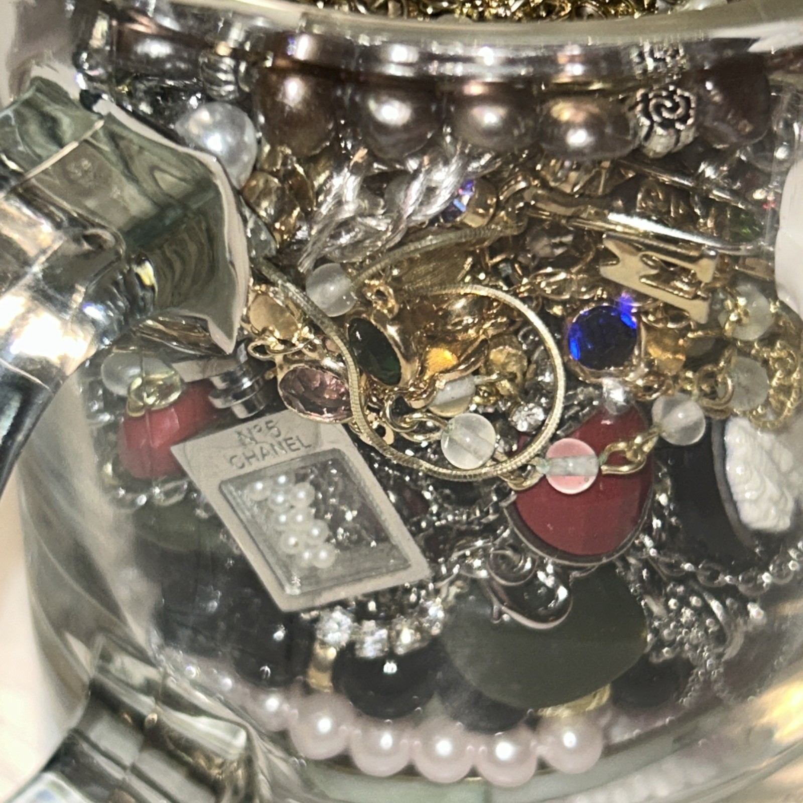 Curated All Dainty Mystery Jewelry In Vintage Starbucks Mug 3.75” All Wearable