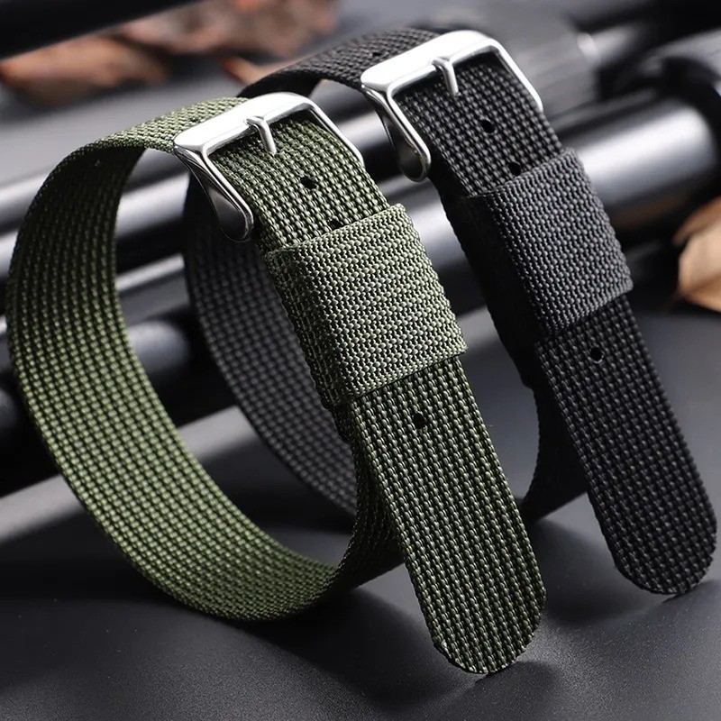 High Quality Nylon Watch Band Canvas Watch Strap Single Pass 18mm 20mm 22mm