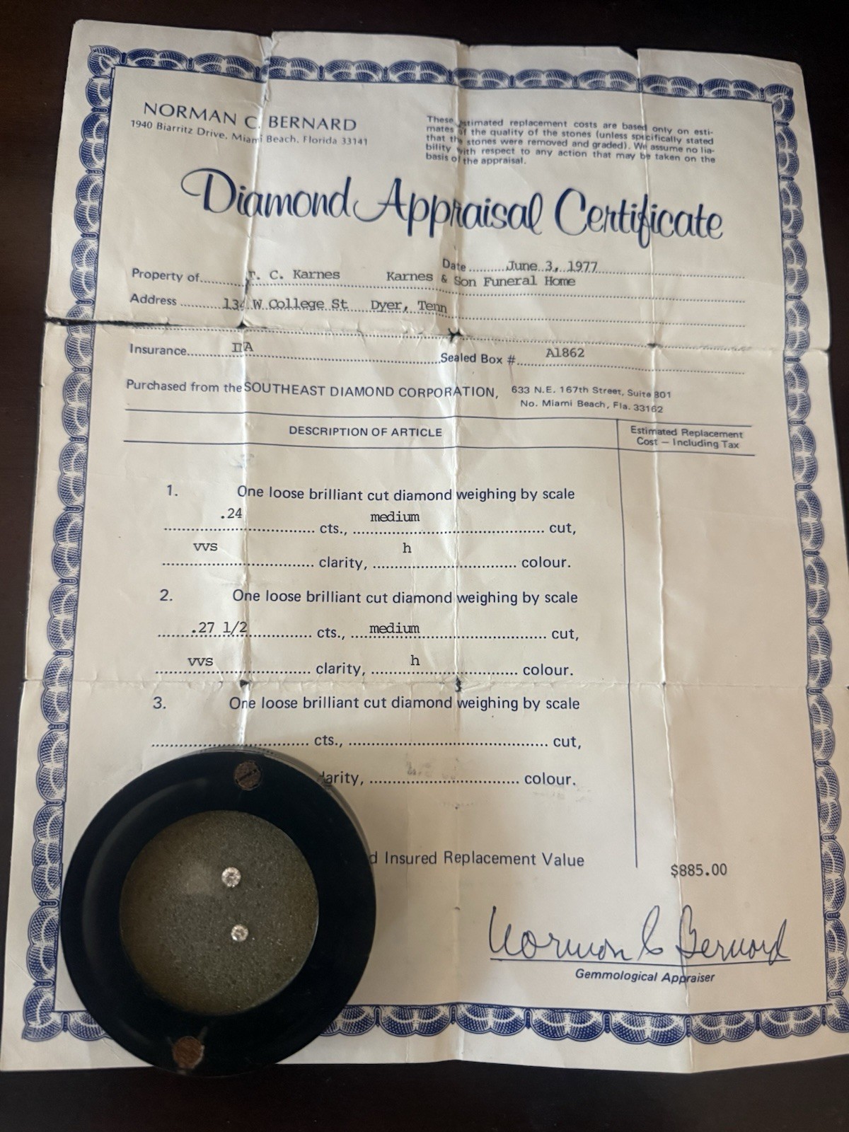 2 VVS Diamonds