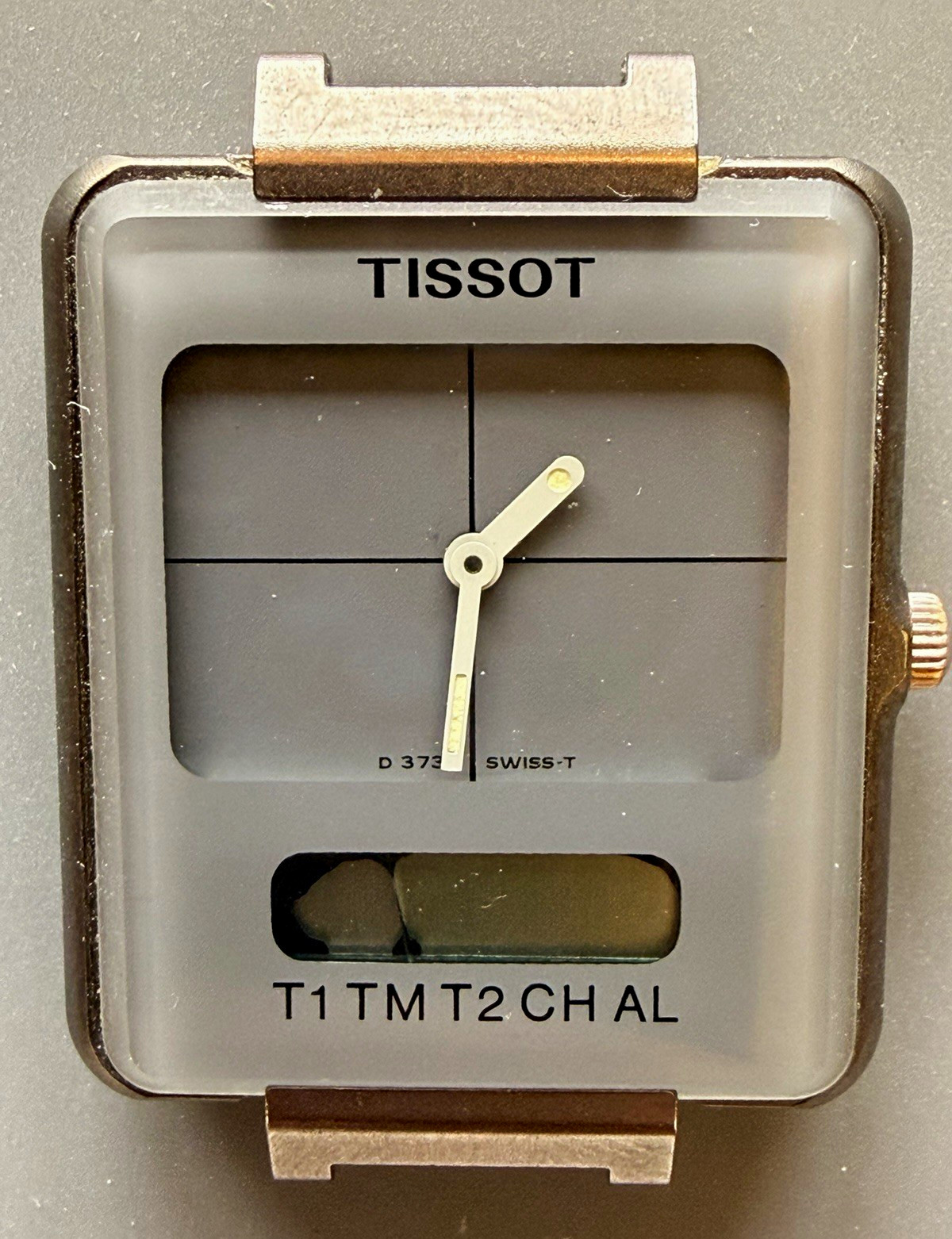 Rare Vintage Tissot TwoTimer Two Face Analog Digital Swiss Watch Parts Repair