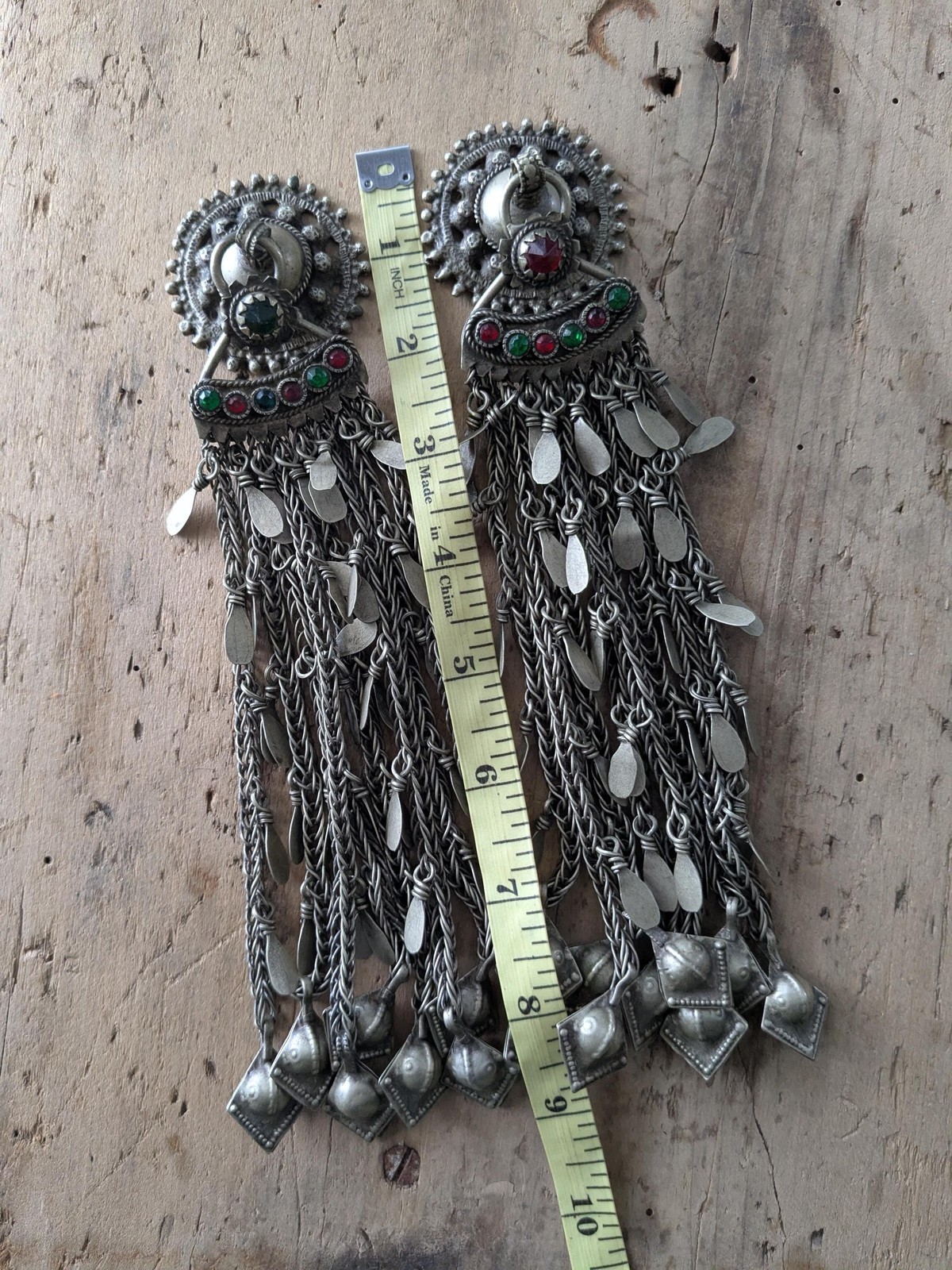 Kuchi Dress Textile Pendants Jingling Vintage Tribal Adornment 8.75″ (19987)