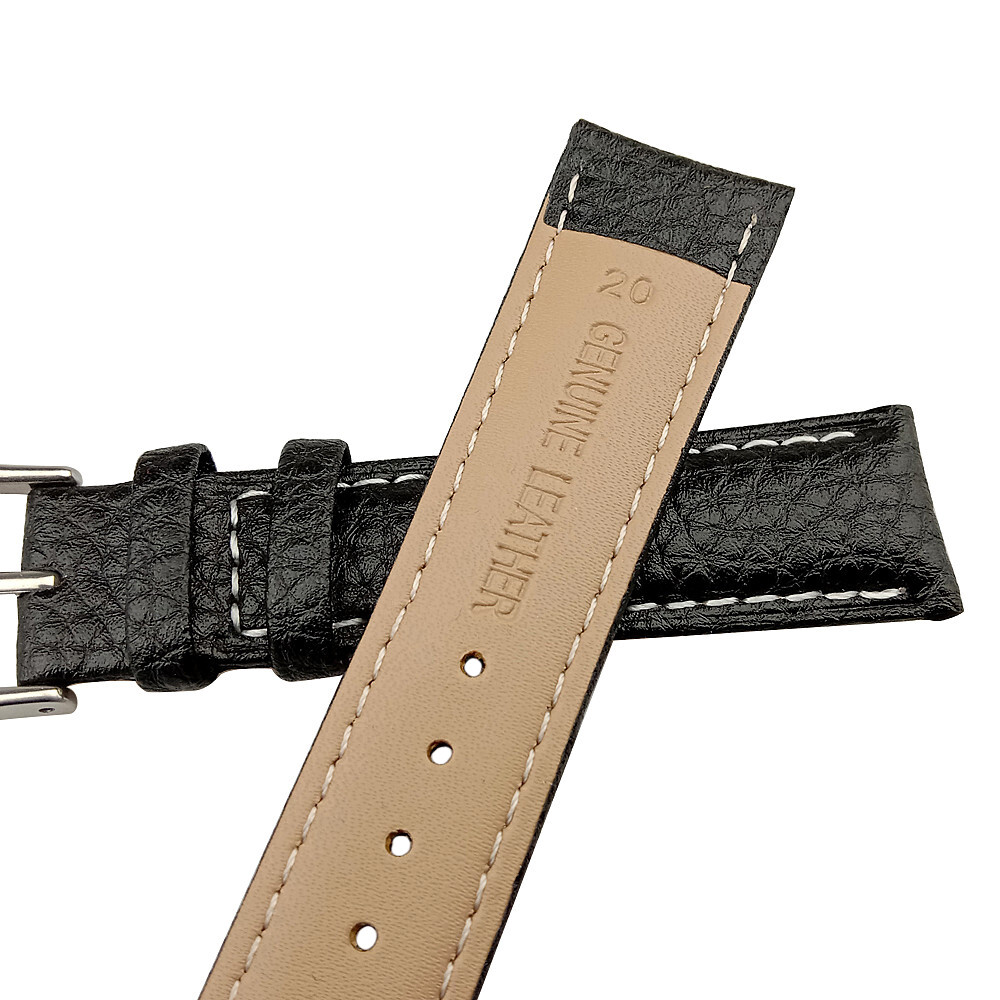 Men’s Two-piece Genuine Leather Watch Strap Band 12 14 16 18 19 20 21 22 24mm