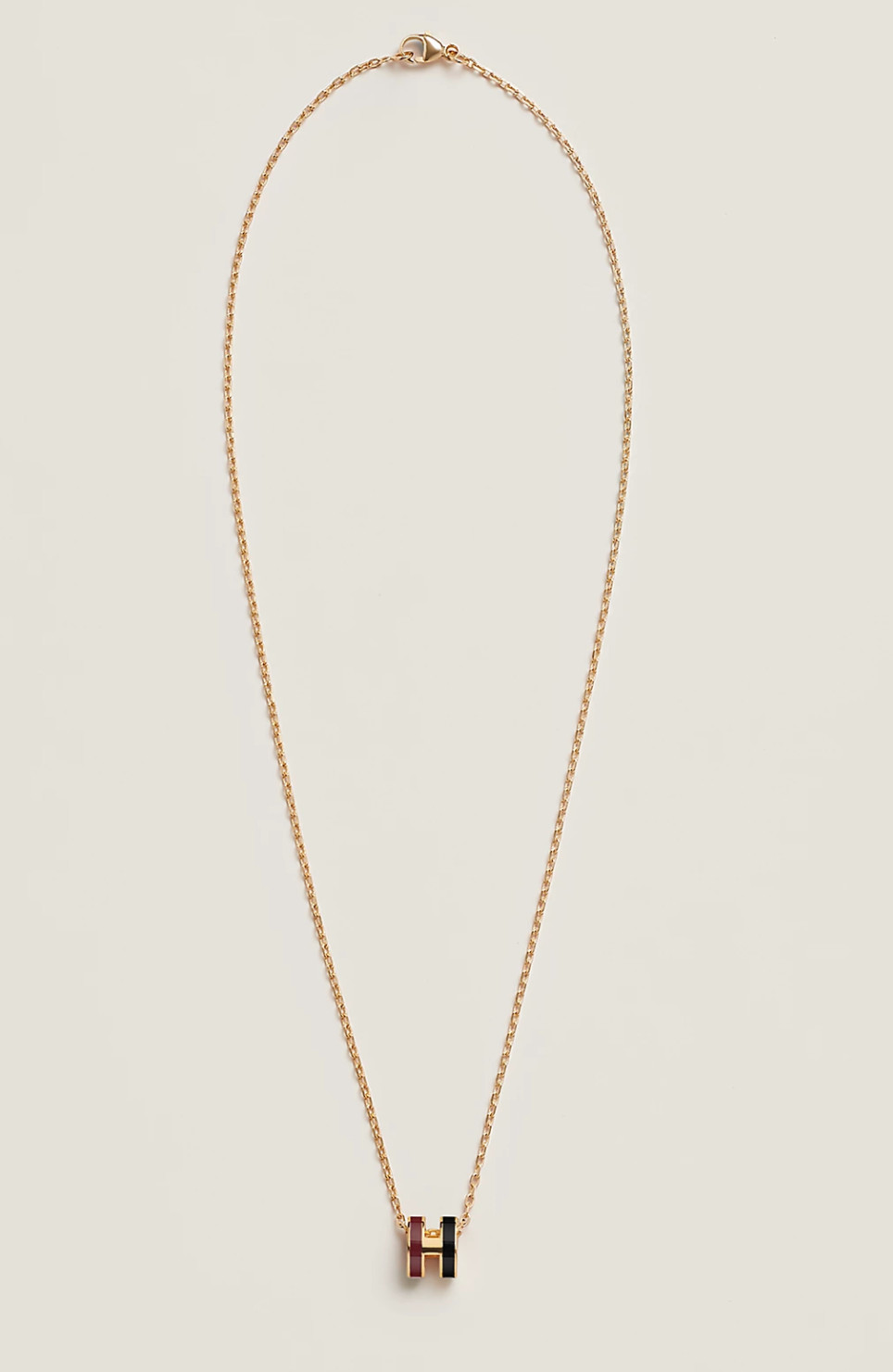 New HERMES Mini Pop H Rocabar Pendant Necklace Galaxie Gold Hardware GHW 2-tone