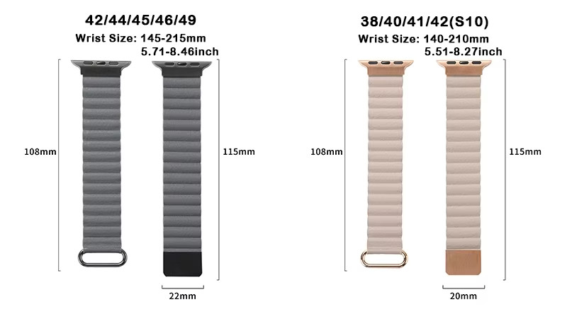 Magnetic Leather Strap For Apple Watch Bands 49mm Ultra Series 9 10 Iwatch 45mm