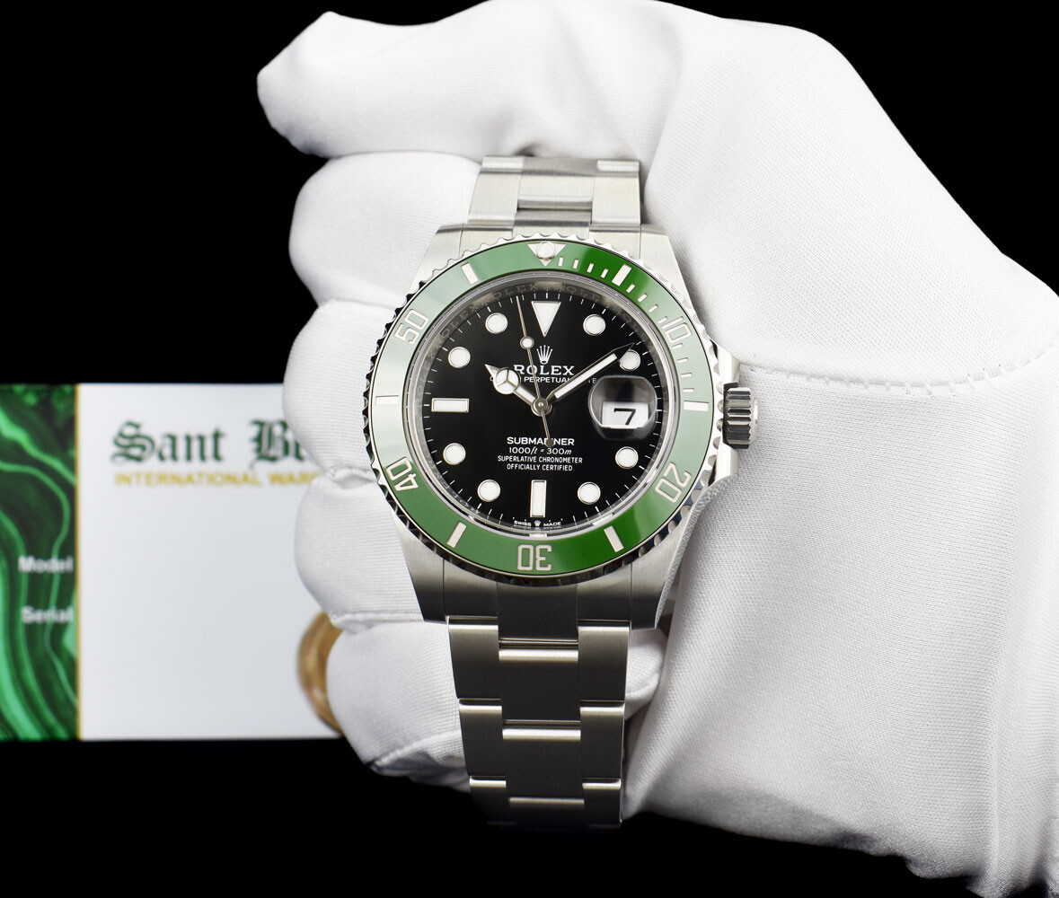ROLEX 41mm 2023 SS SUBMARINER MK 2 Green Bezel “KERMIT” 126610LV SANT BLANC