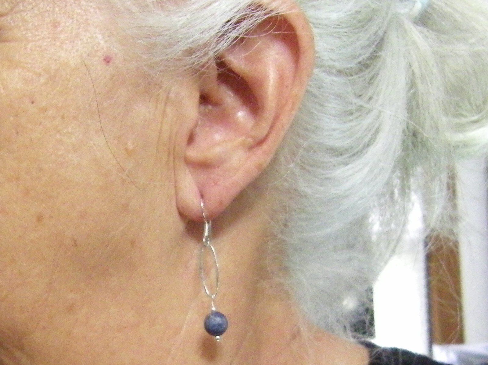 Sterling Silver Wire-Wrap Faceted SAPPHIRE Earrings #1887…Handmade USA