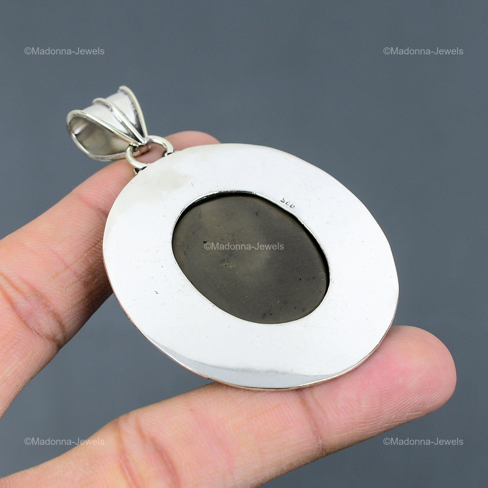 Black Ethiopian Opal Stone Handcrafted Vintage Pendant Jewelry Sterling Silver