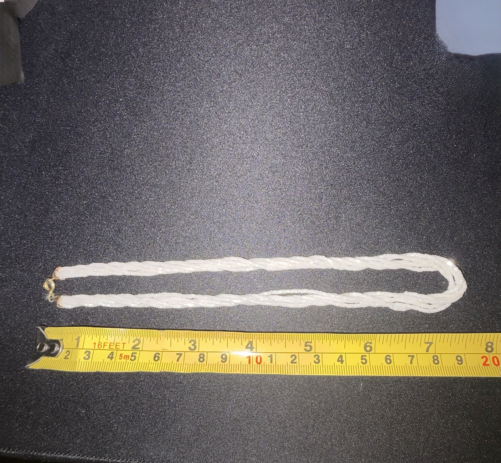 Vintage 15” White Seed Multi Strand Seed Bead Torsade Necklace/braceletGold Tone