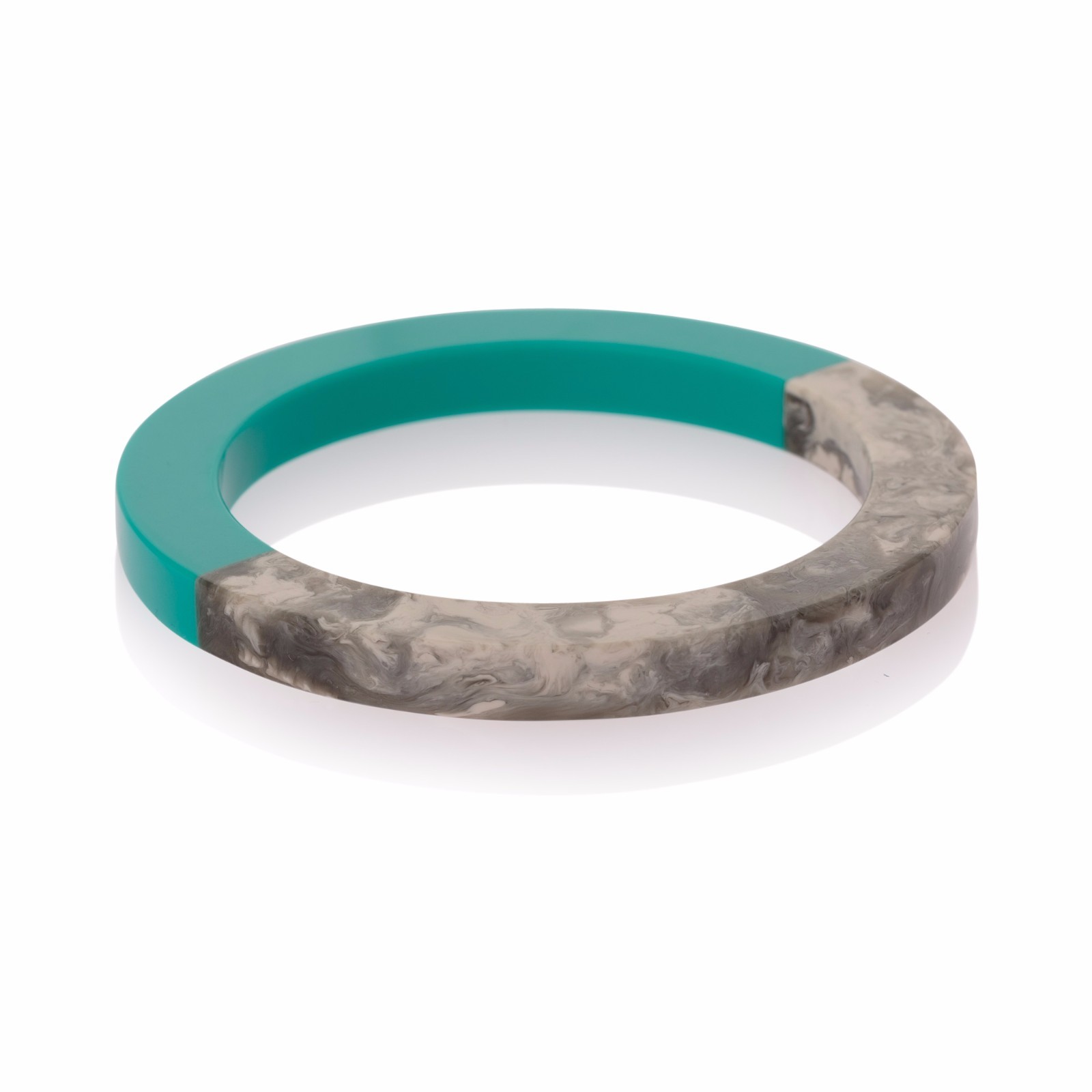 New! Oliver Bonas (UK) Elo Bangle – Teal Green + Marble + Free Same Day Shipping