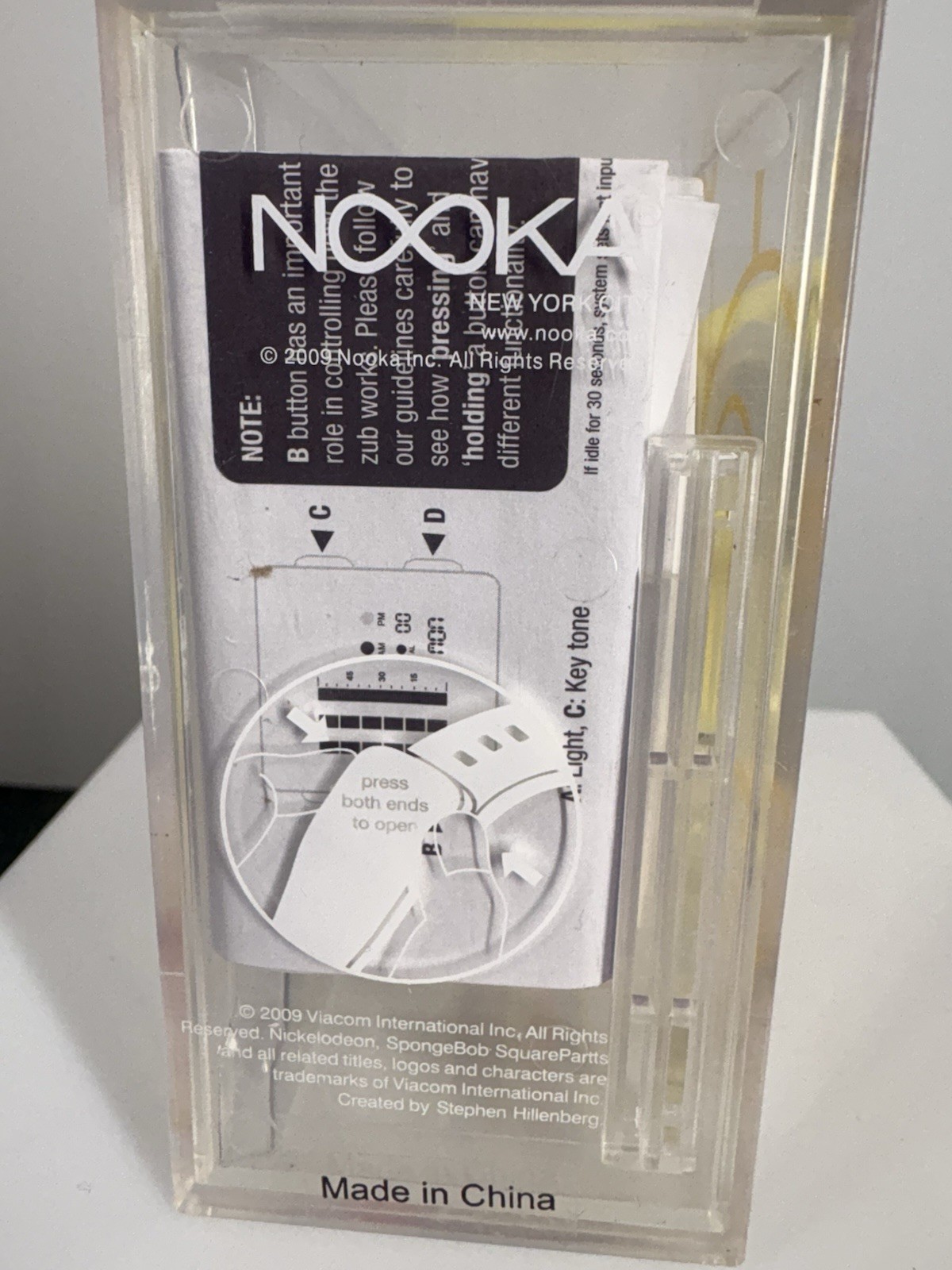 2009 Nooka SpongeBob Squarepants Zen-V Digital Watch- New/Open Box