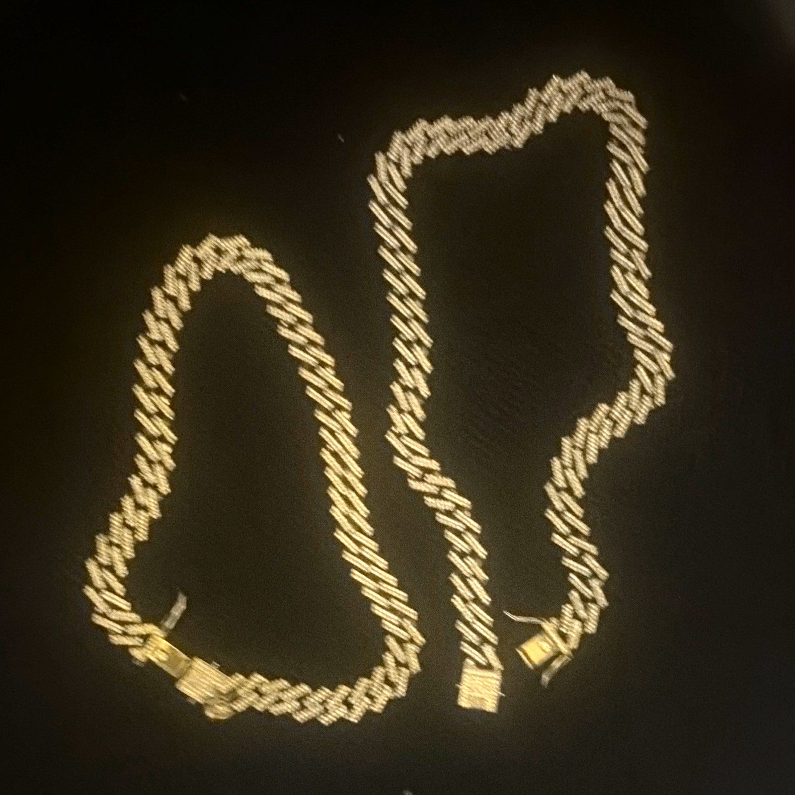 Lot of 2 Silver-Tone Herringbone Chain Necklaces with Box Clasp Closure